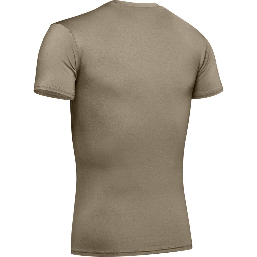 Under Armour Men's Tactical HeatGear Compression Short Sleeve Shirt - TAN Thumbnail View 5