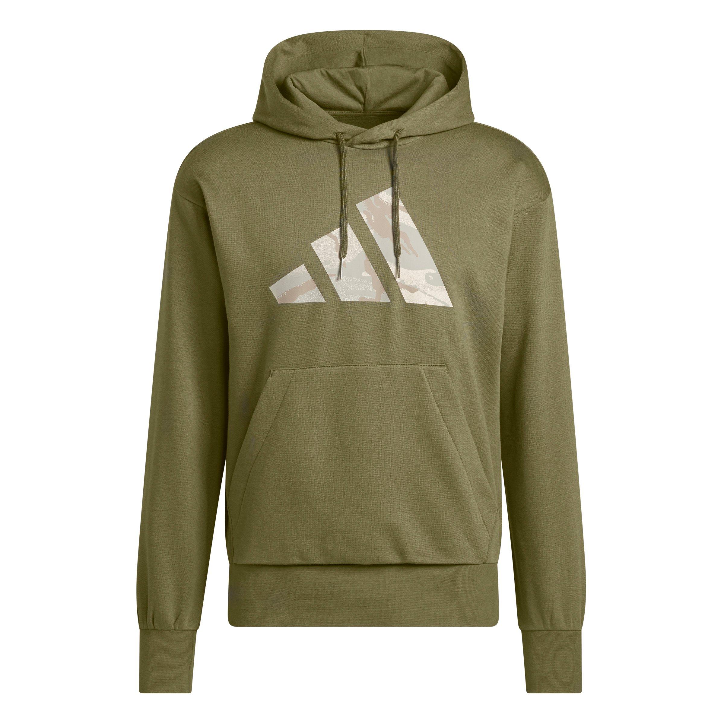 adidas Men's Camo Big Logo Graphic Hoodie - Olive - OLIVE