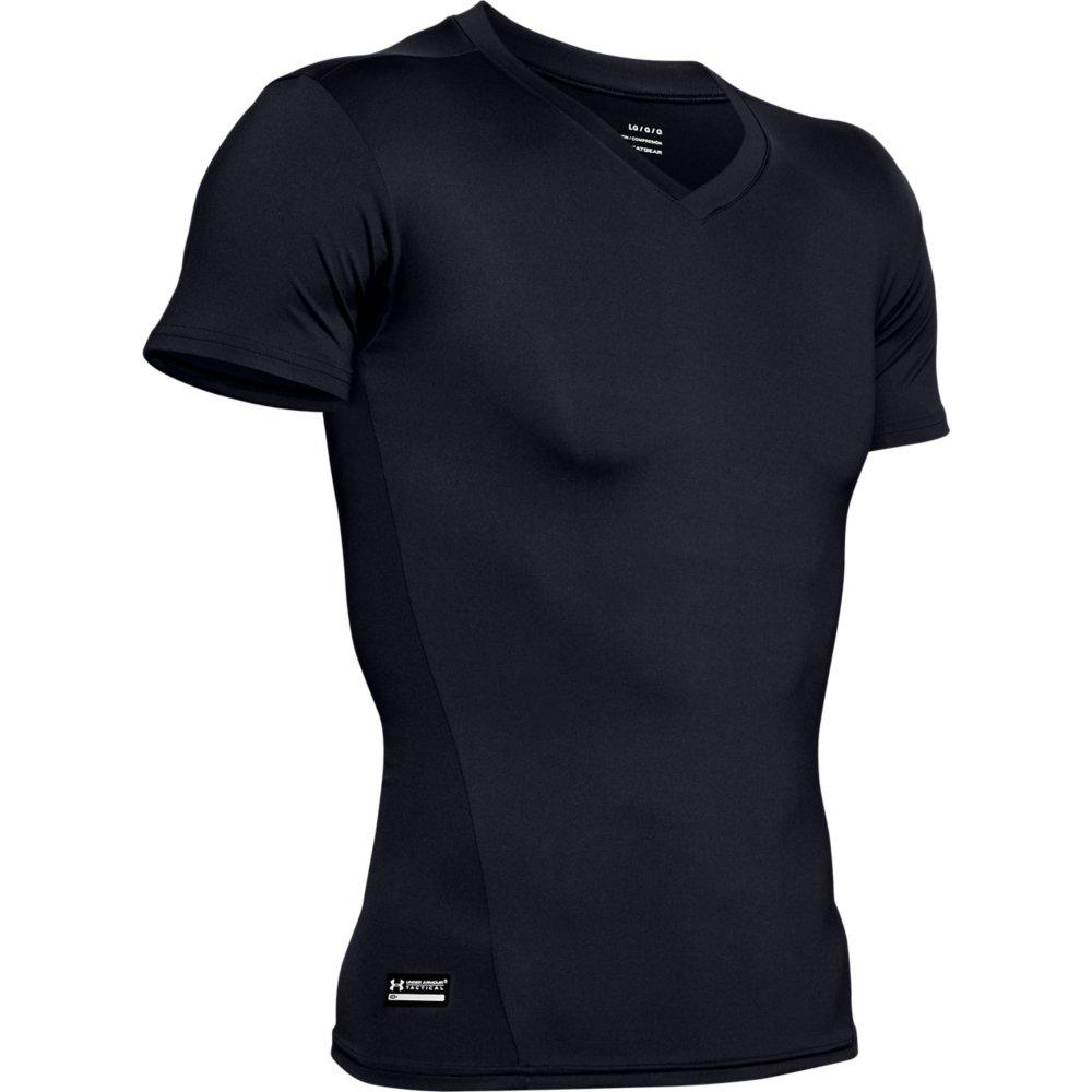 Under Armour Men's Tactical HeatGear Compression V-Neck T-Shirt - BLACK Thumbnail View 4