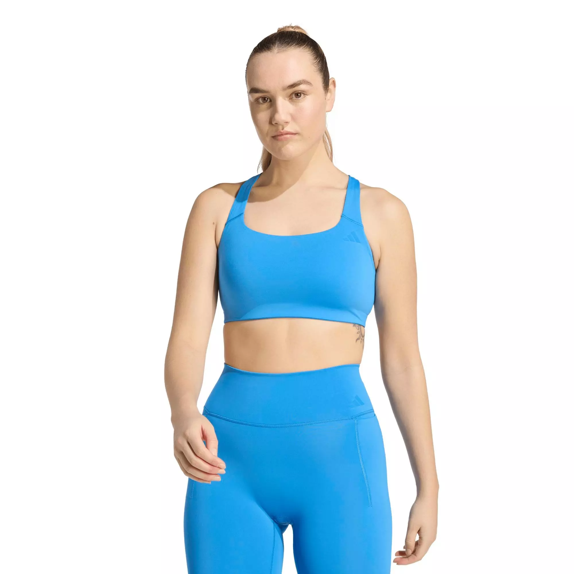 adidas Women's Optime Workout Medium Support Bra - Blue - BLUE