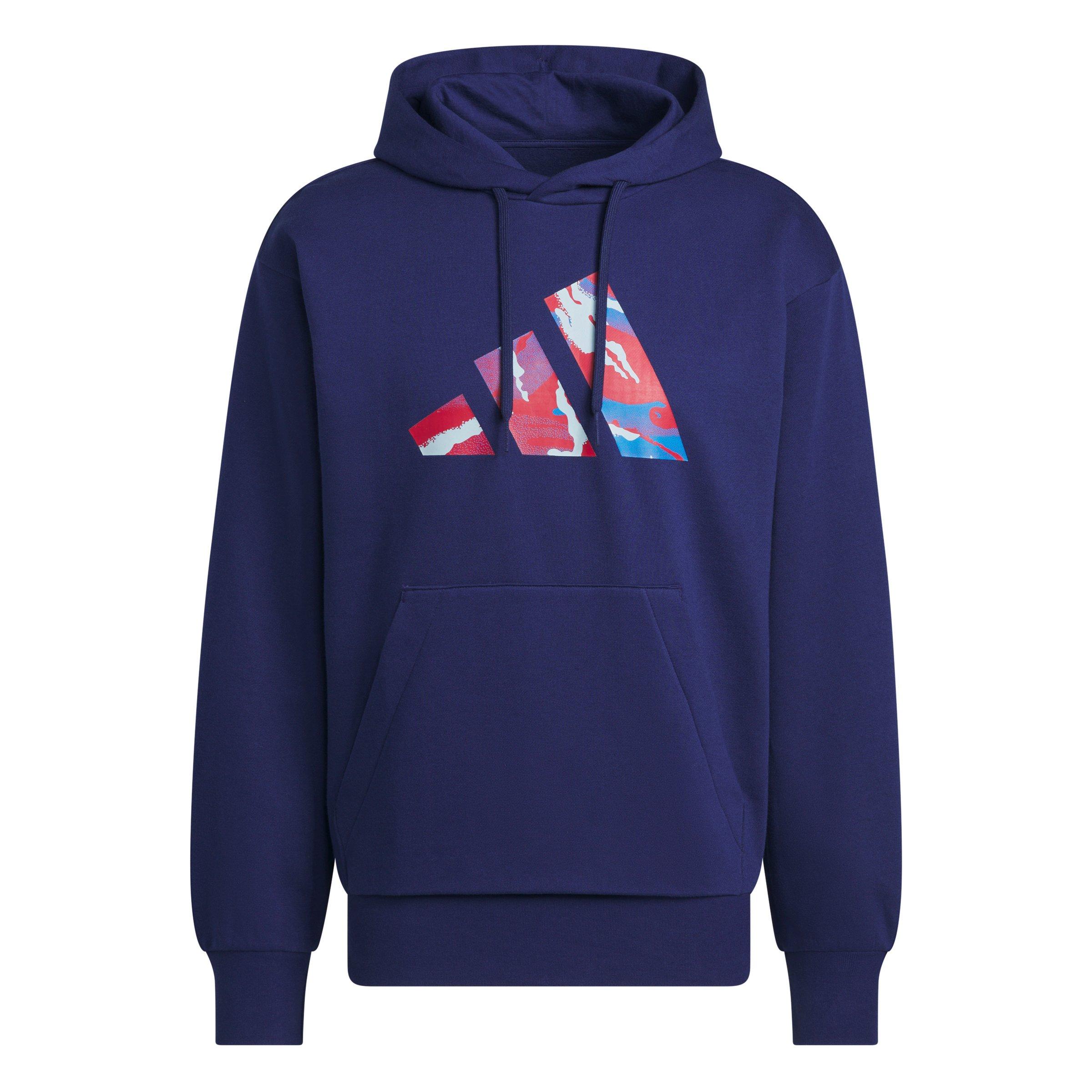 adidas Men's Camo Big Logo Graphic Hoodie - Dk Blue - DK BLUE