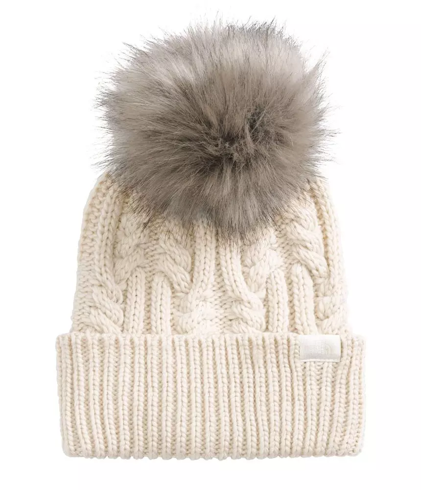 The North Face Women's Oh Mega Fur Pom Beanie - White - WHITE