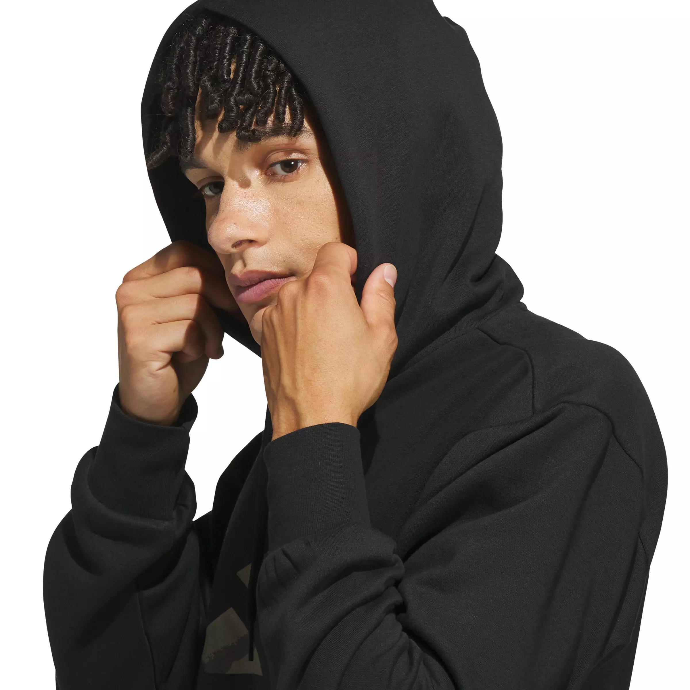 adidas Men's Camo Big Logo Graphic Hoodie - Black - BLACK