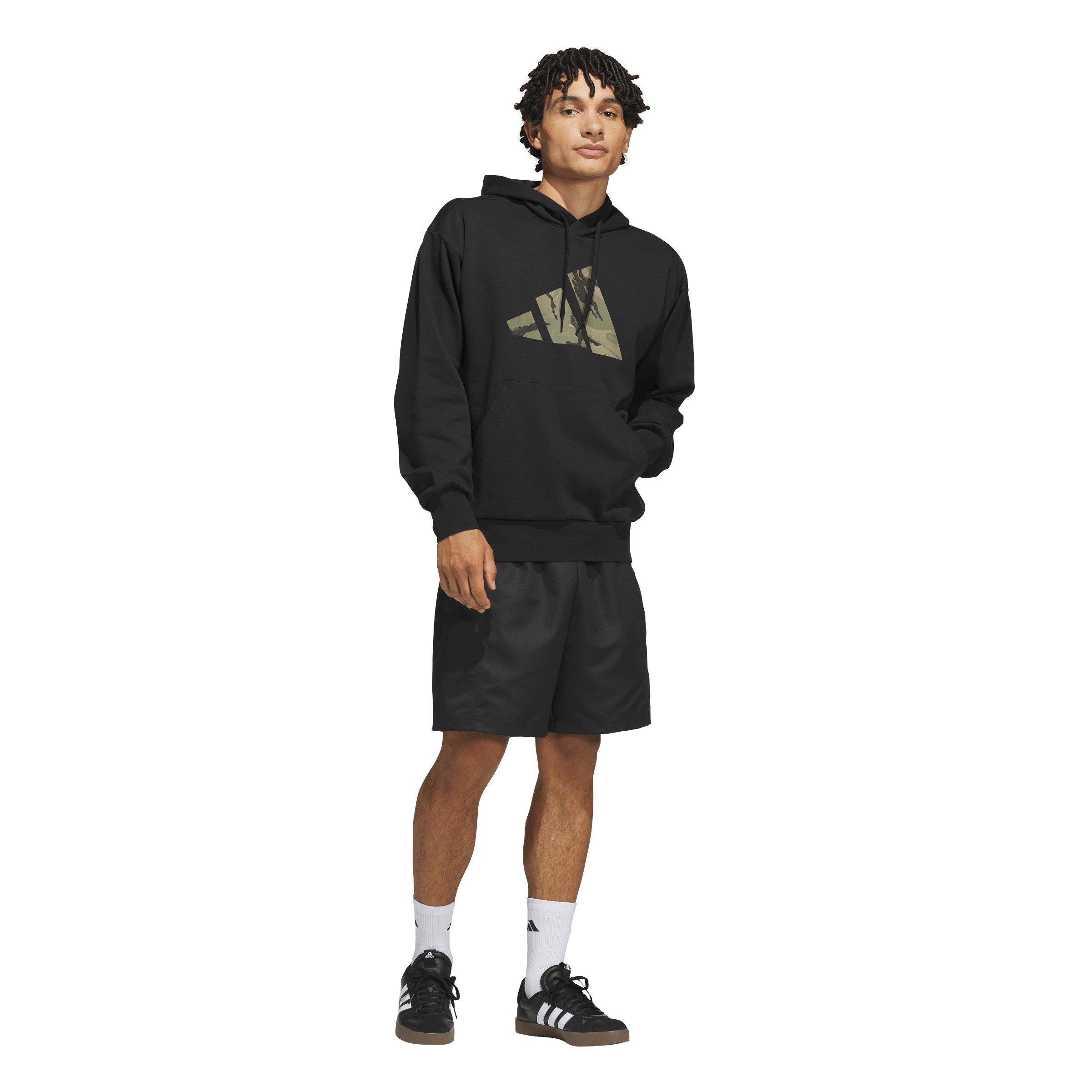 adidas Men's Camo Big Logo Graphic Hoodie - Black - BLACK