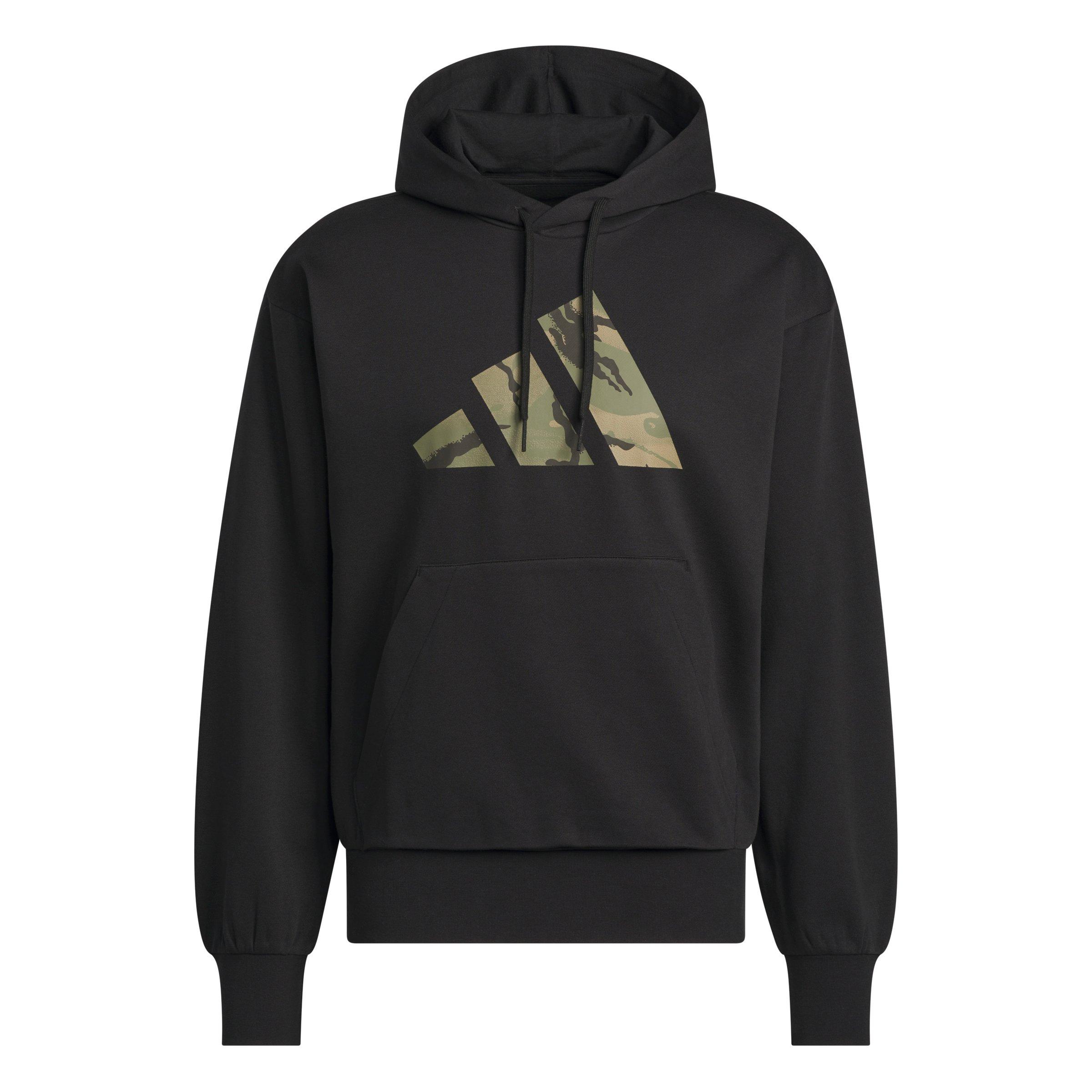 adidas Men's Camo Big Logo Graphic Hoodie - Black - BLACK