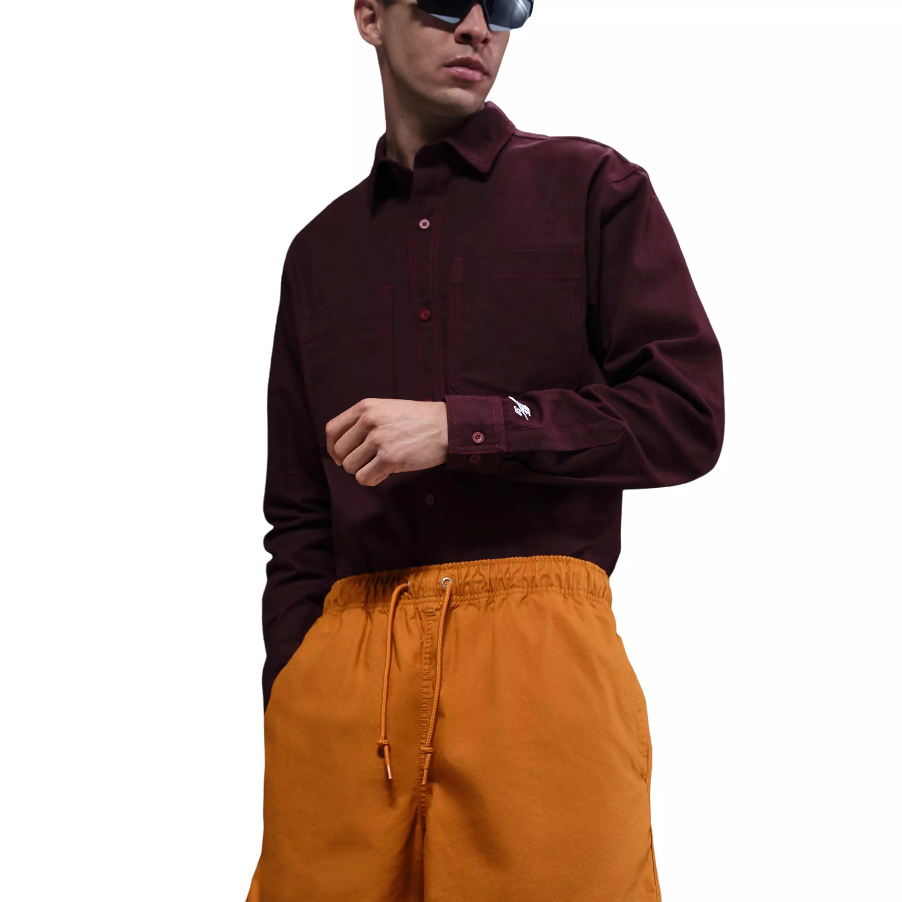 Nike Men's Club Flow Wash Shorts -Orange - ORANGE