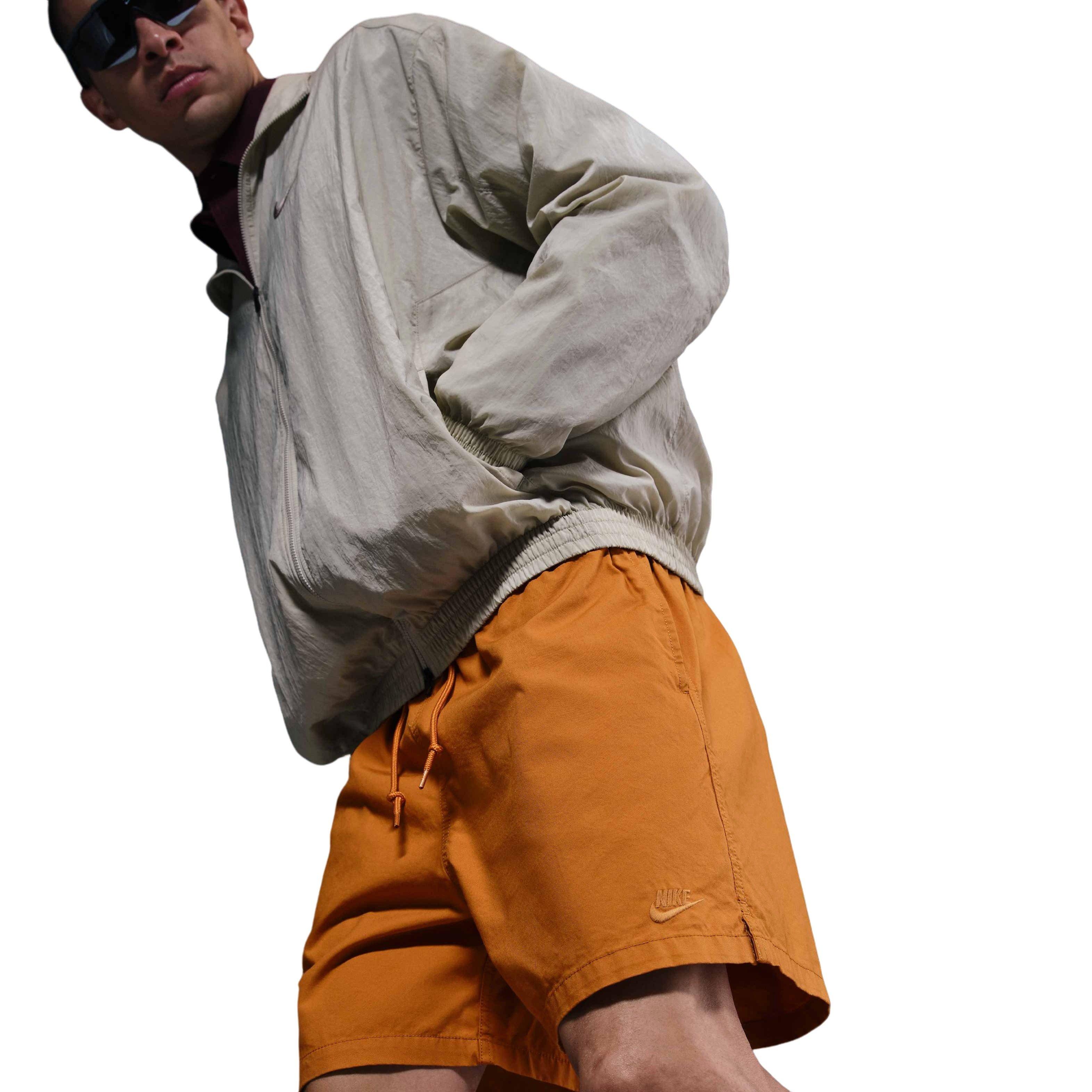 Nike Men's Club Flow Wash Shorts -Orange - ORANGE Thumbnail View 5