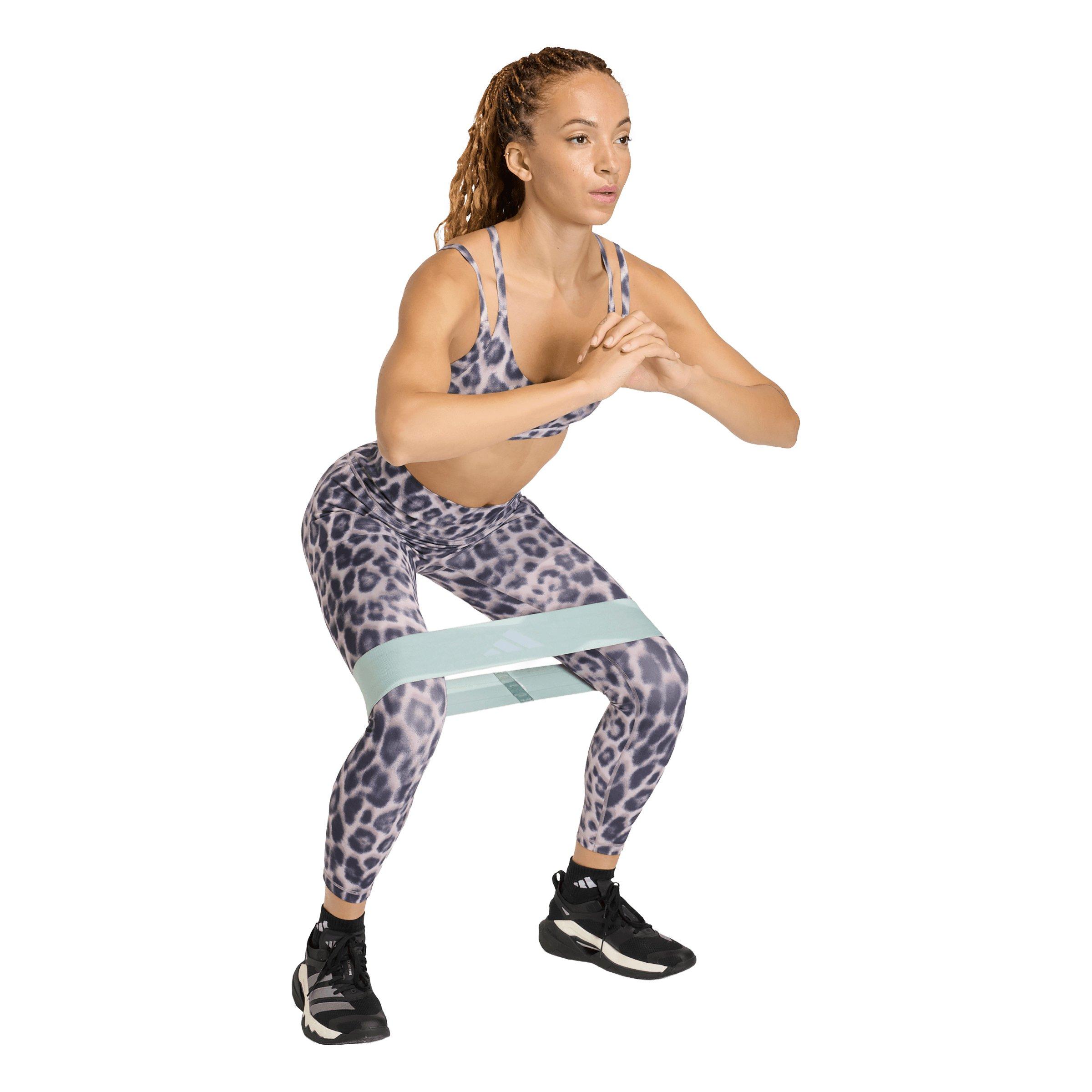 adidas Women's Optime Leopard Strappy Light Support Bra - Purple - PURPLE Thumbnail View 4