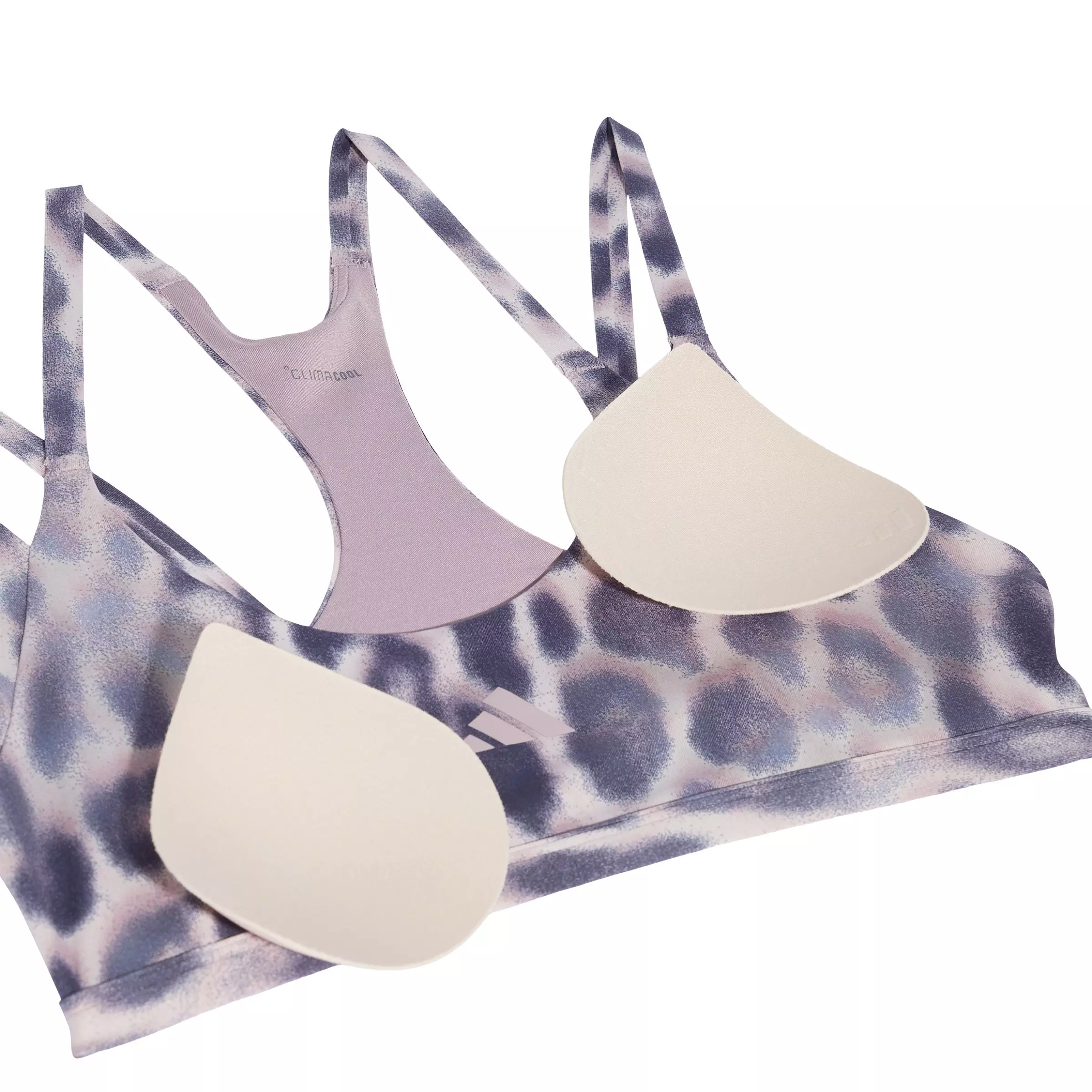 adidas Women's Optime Leopard Strappy Light Support Bra - Purple - PURPLE