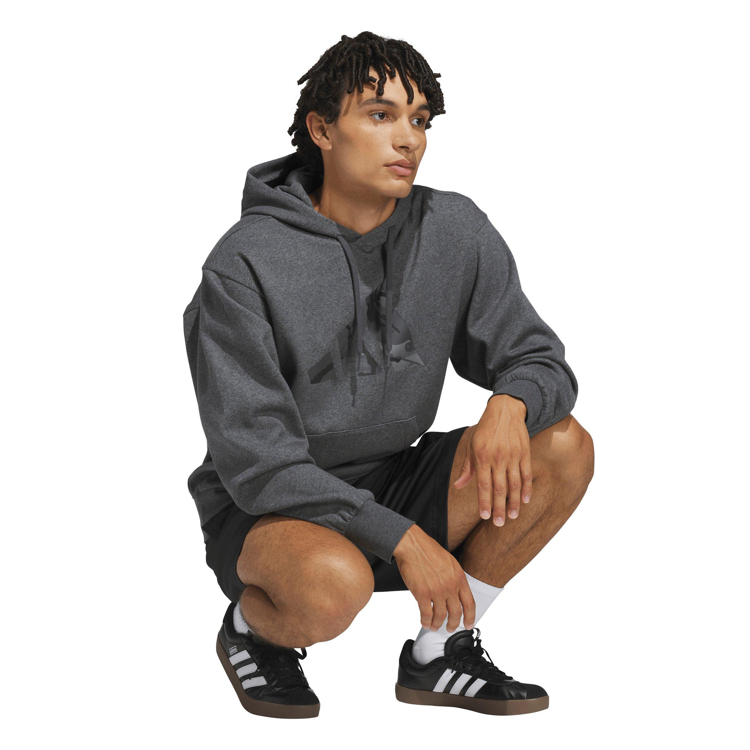 adidas Men's Camo Big Logo Graphic Hoodie - Dk Grey - DK GREY