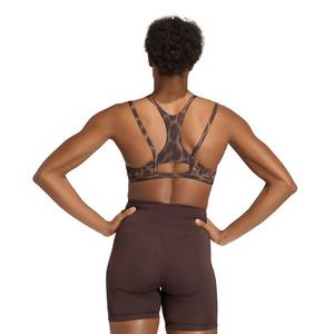 adidas Women's Optime Leopard Strappy Light Support Bra-Brown