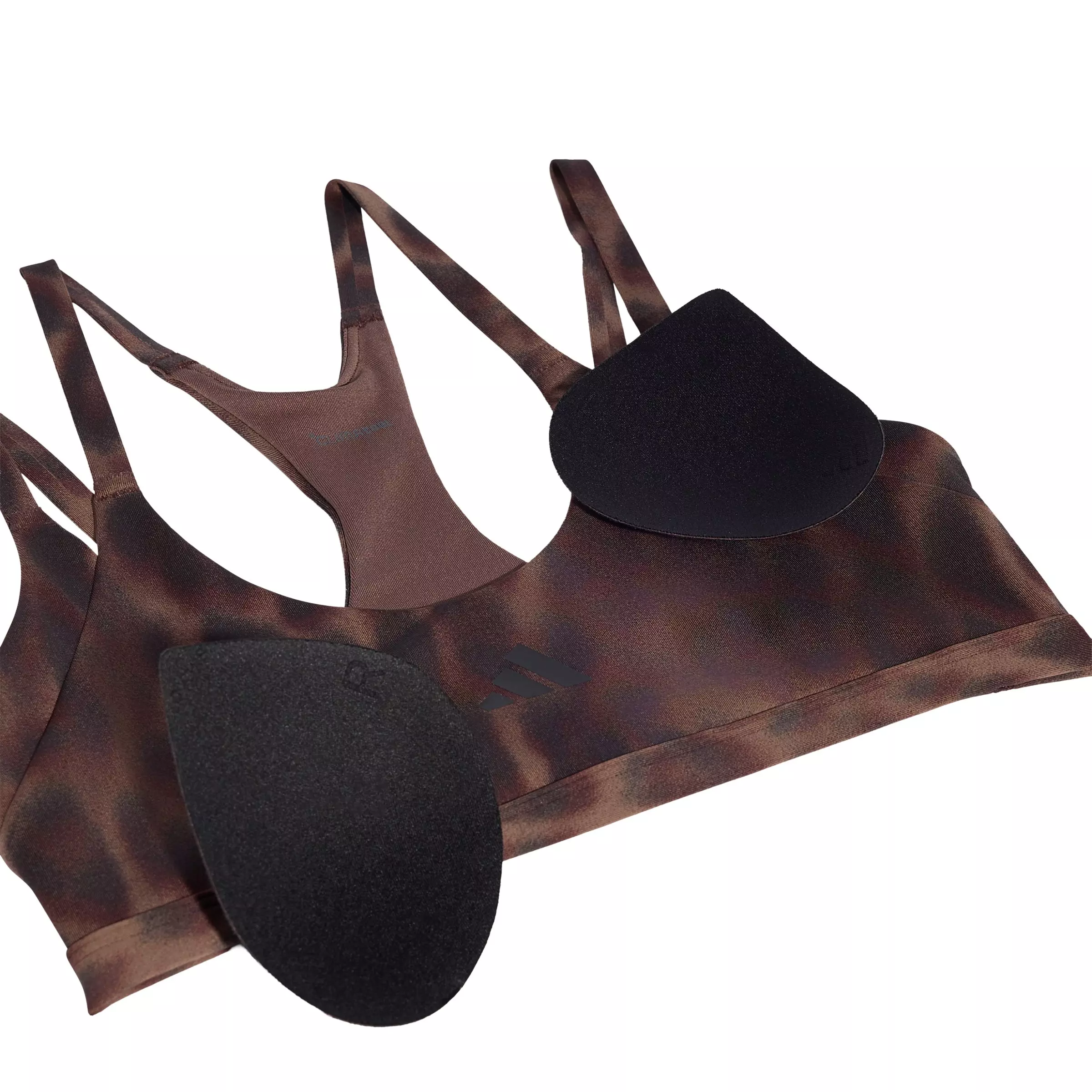 adidas Women's Optime Leopard Strappy Light Support Bra-Brown - BROWN