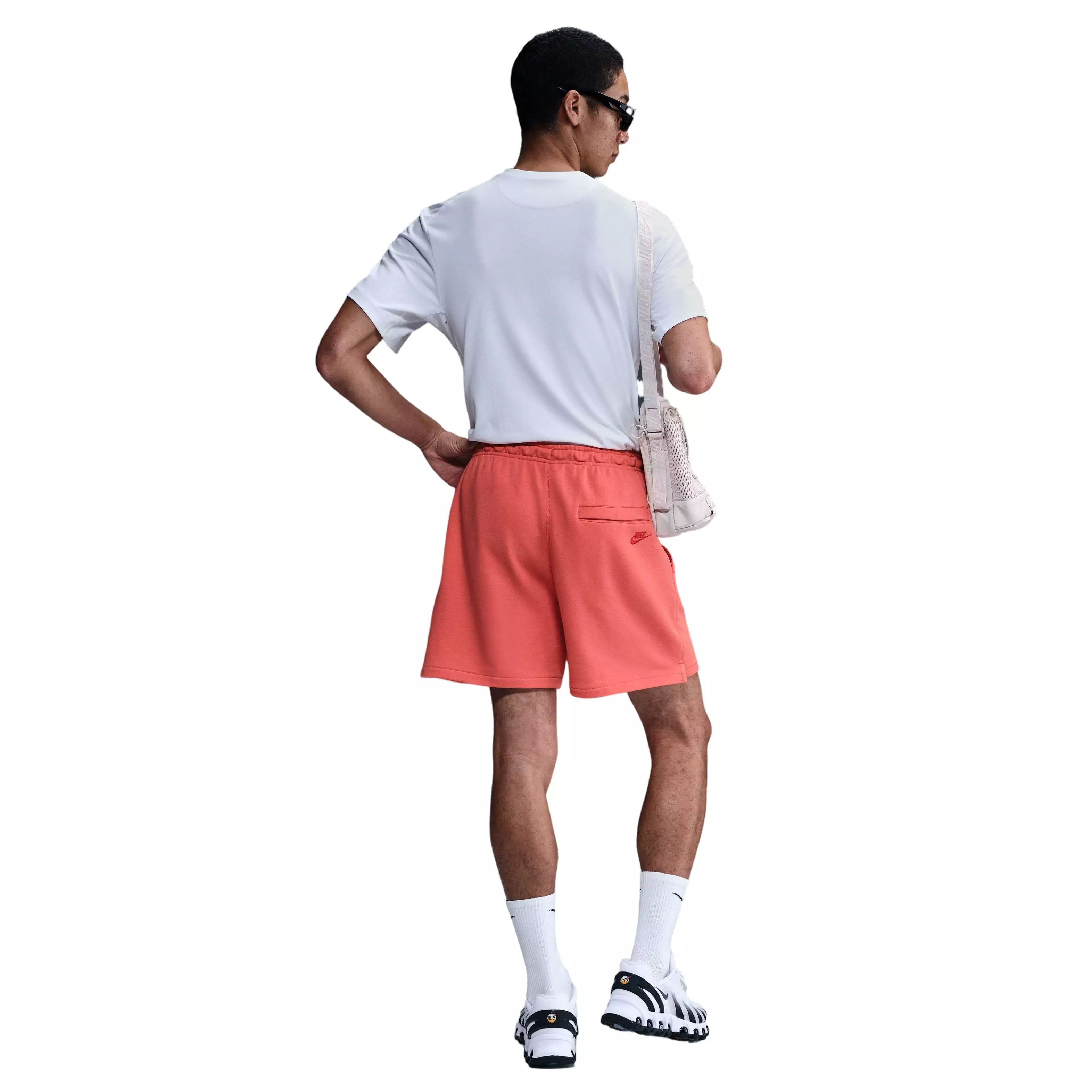 Nike Men's Club French Terry Relaxed Flow Shorts - ORANGE