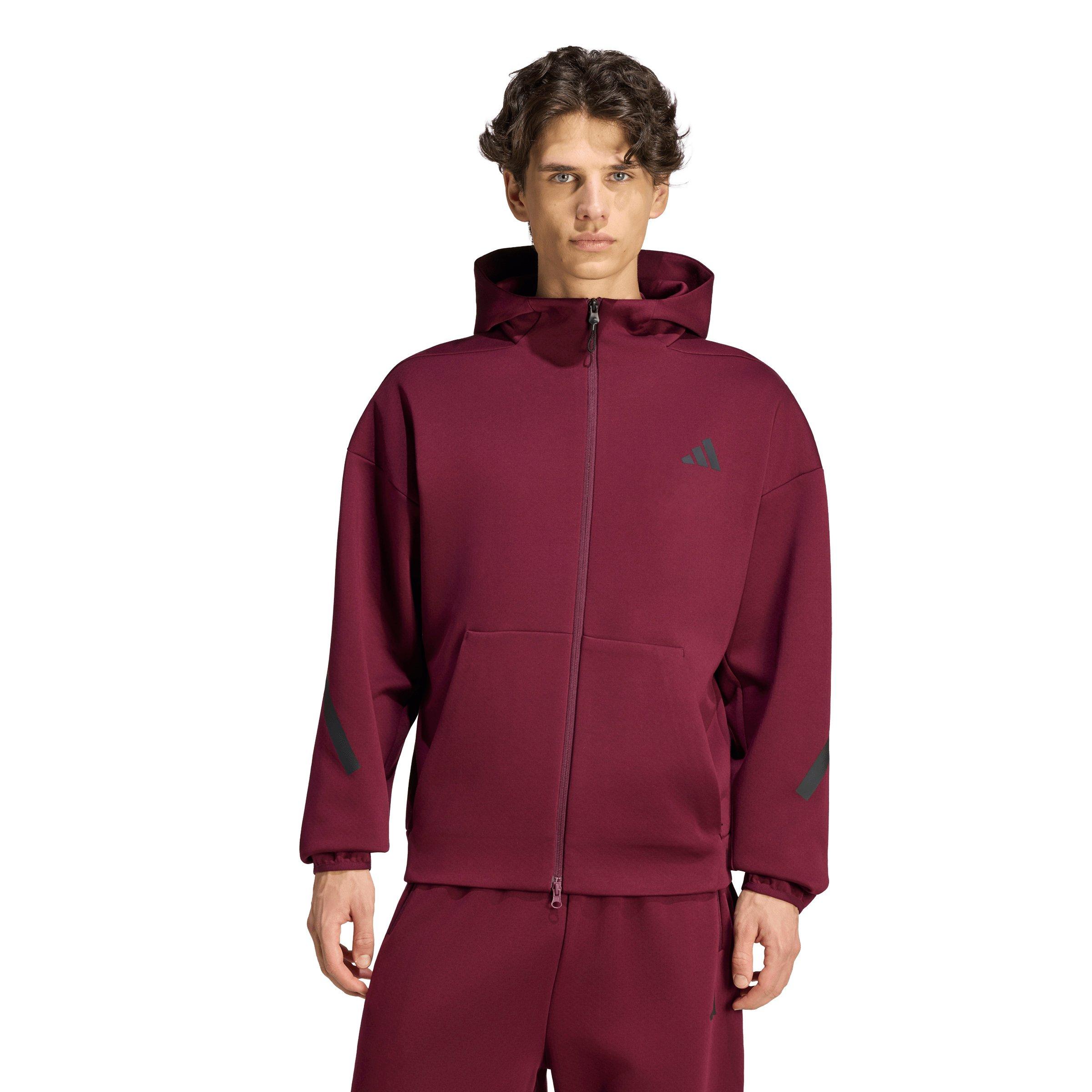 adidas Men's Z.N.E. Full-Zip Track Top - Maroon - MAROON