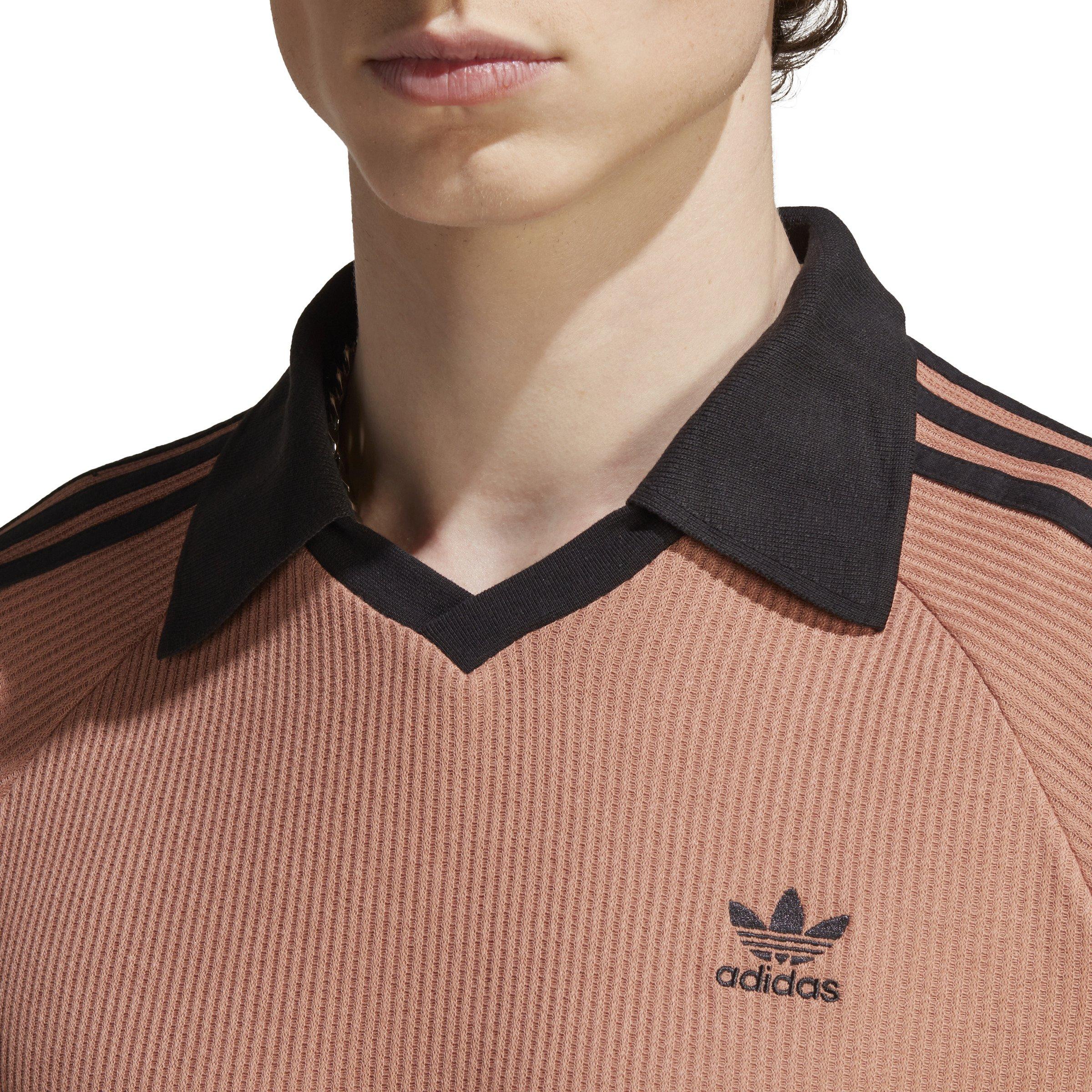 adidas Men's Originals Adicolor Classics Waffle Polo Shirt - Brown