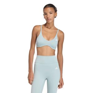 adidas Women's Optime Essentials Workout Light Support Bra-Sage Green