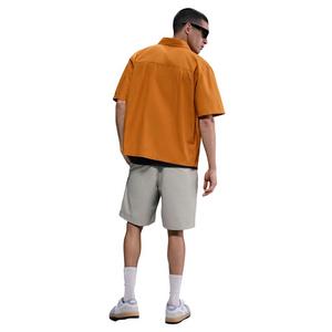 Nike Women's Club Short-Sleeve Button-Down Shirt -Orange