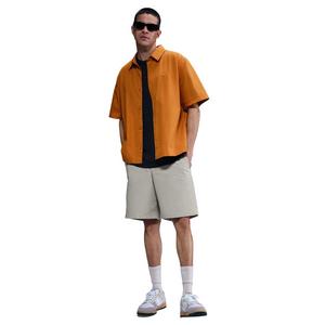 Nike Women's Club Short-Sleeve Button-Down Shirt -Orange