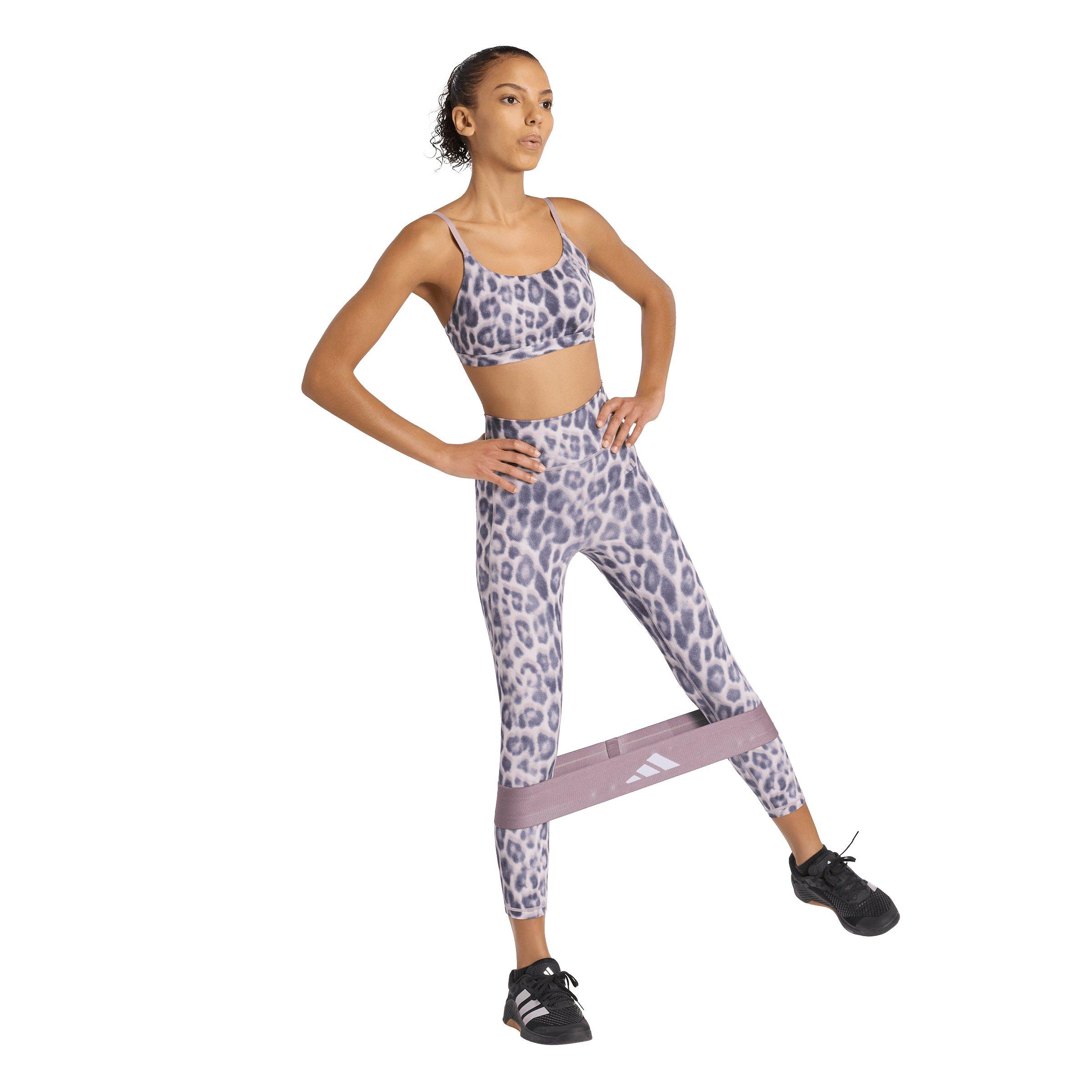 adidas Women's Optime Essentials Workout Light Support Bra - Purple - PURPLE Thumbnail View 5