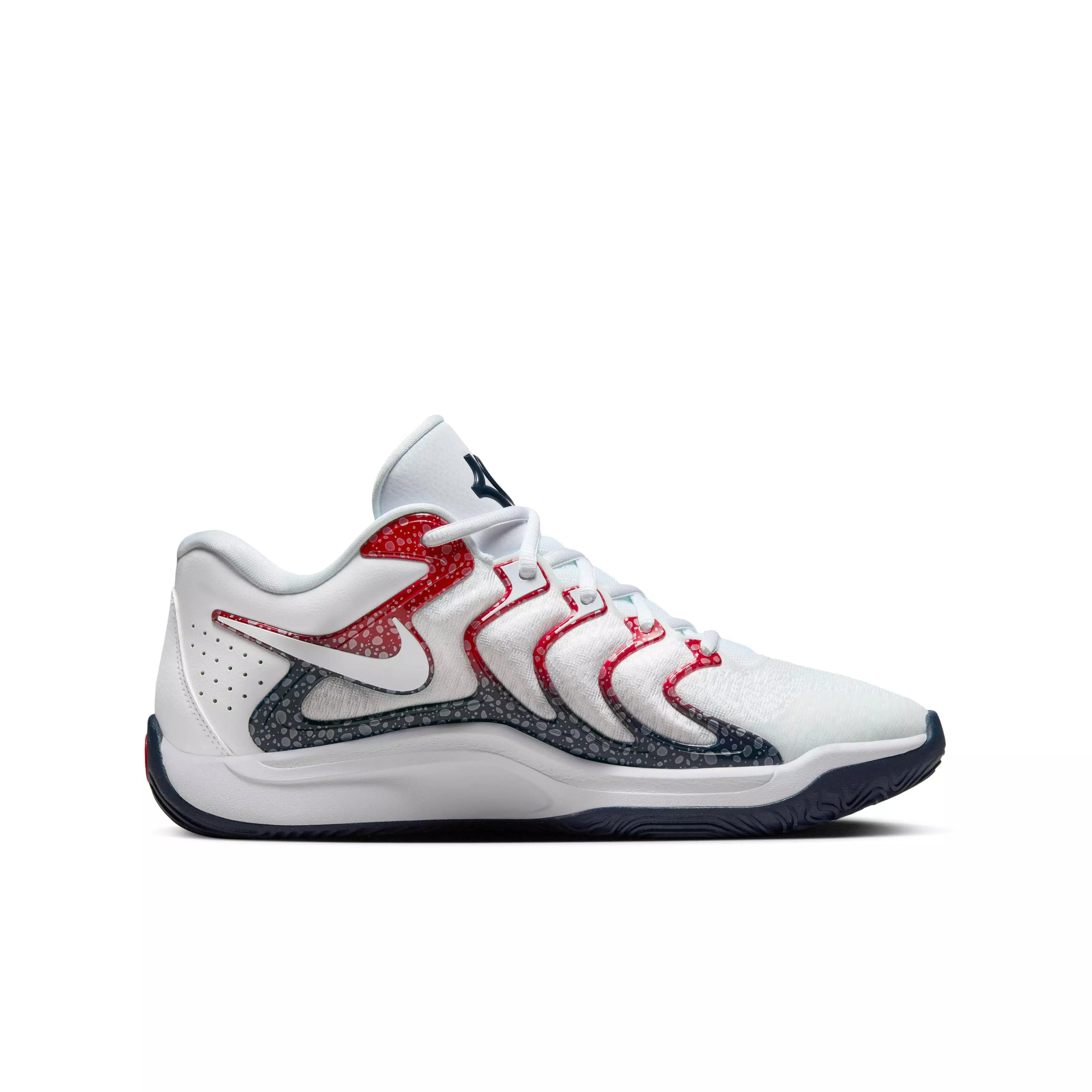 Nike KD17 "White/University Red/Obsidian" Grade School Boys' Basketball Shoe - WHITE/RED/OBSIDIAN
