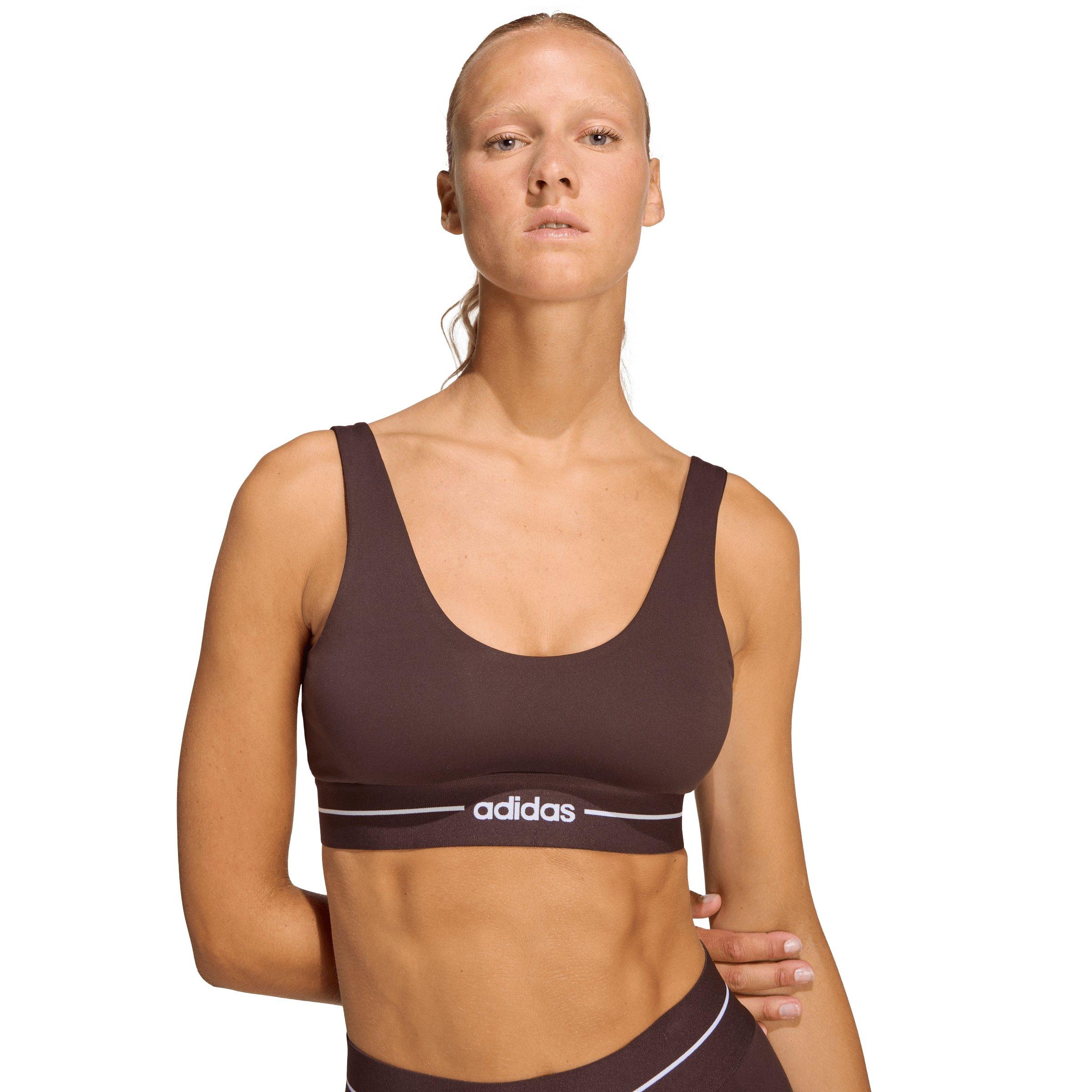 adidas Women's Hyperglam Light Support Bra-Brown - BROWN Thumbnail View 3