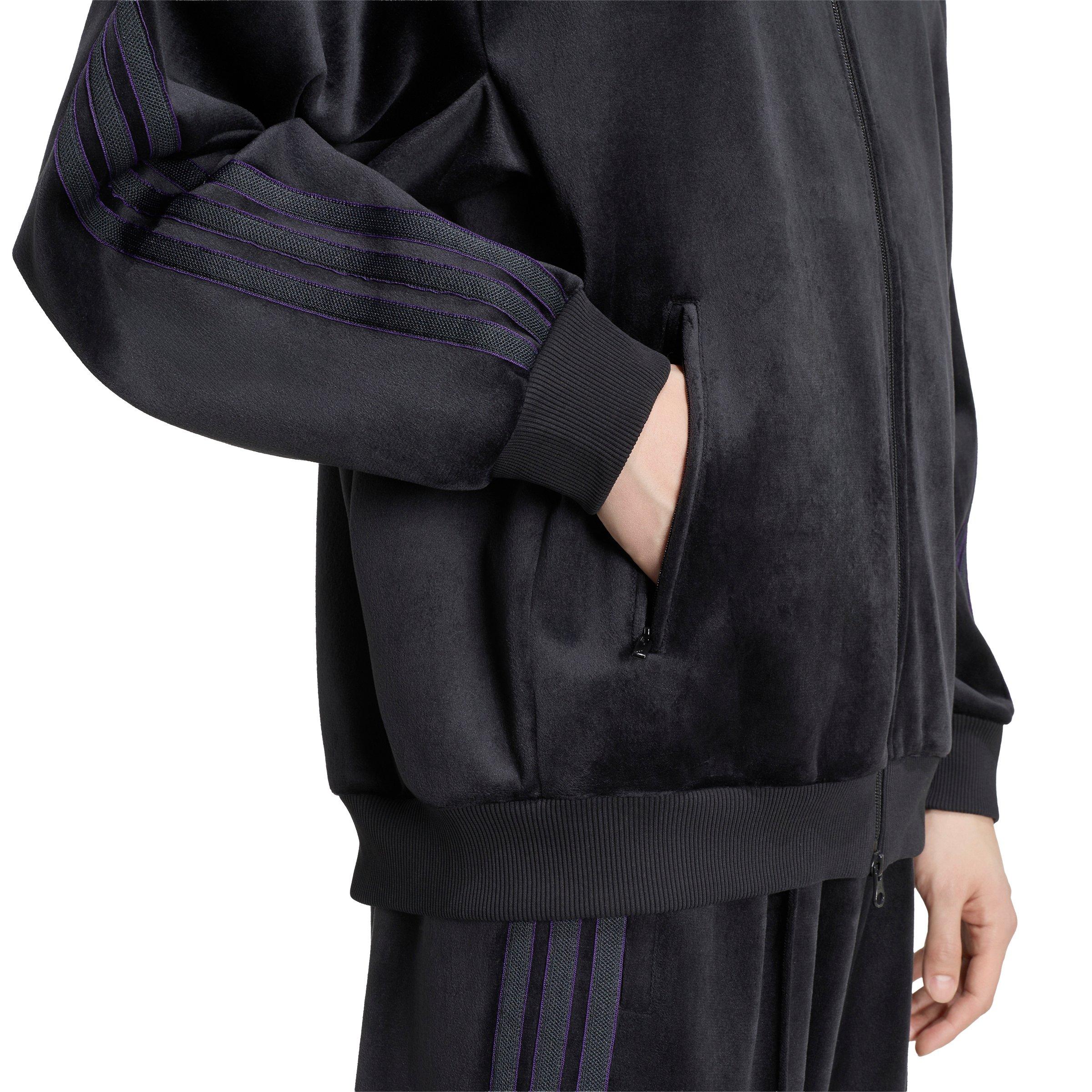 adidas Men's Stadium Loose Fit Velour Tracktop - Black - BLACK