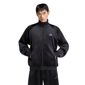 adidas Men's Stadium Loose Fit Velour Tracktop - Black - BLACK