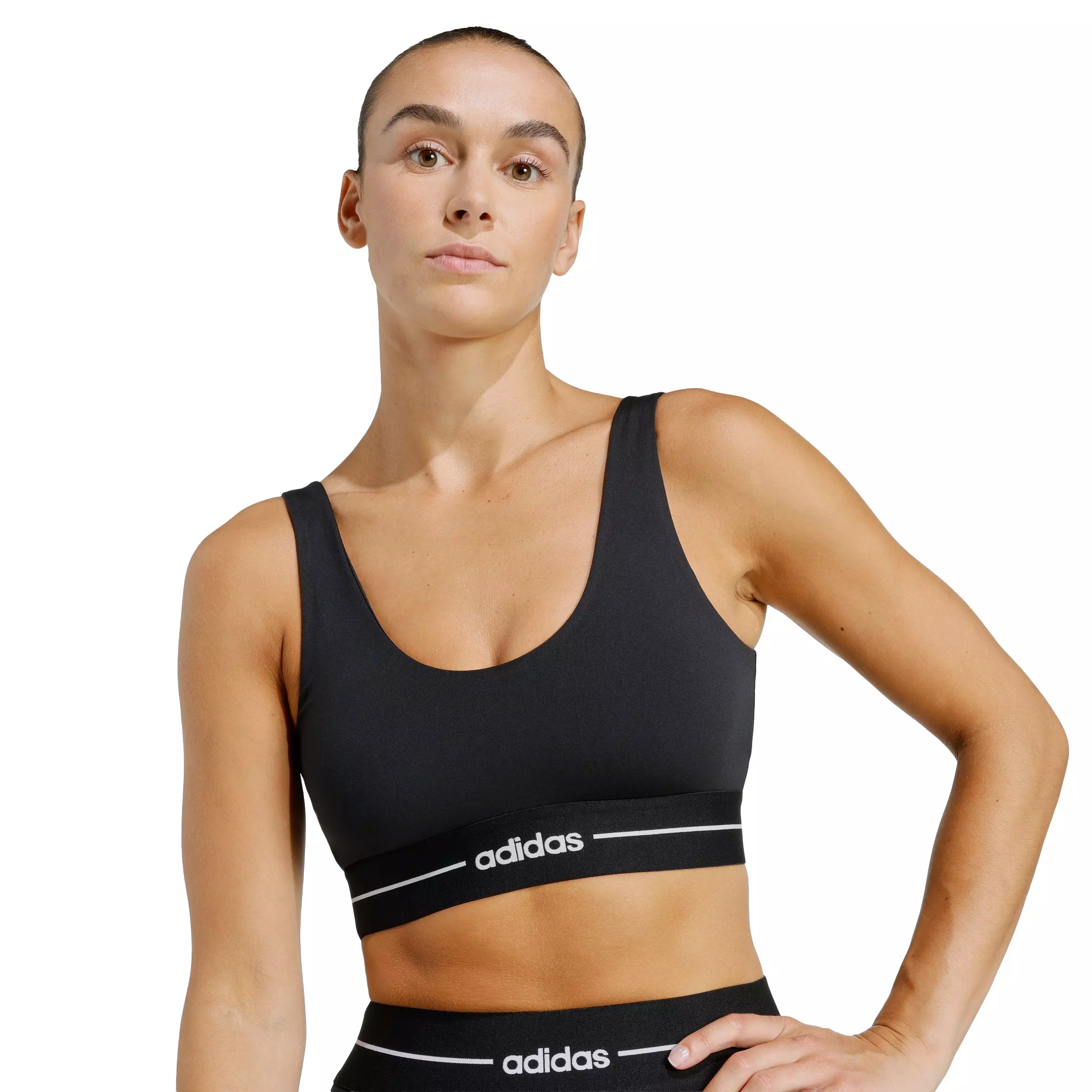 adidas Women's Hyperglam Light Support Bra - Black - BLACK