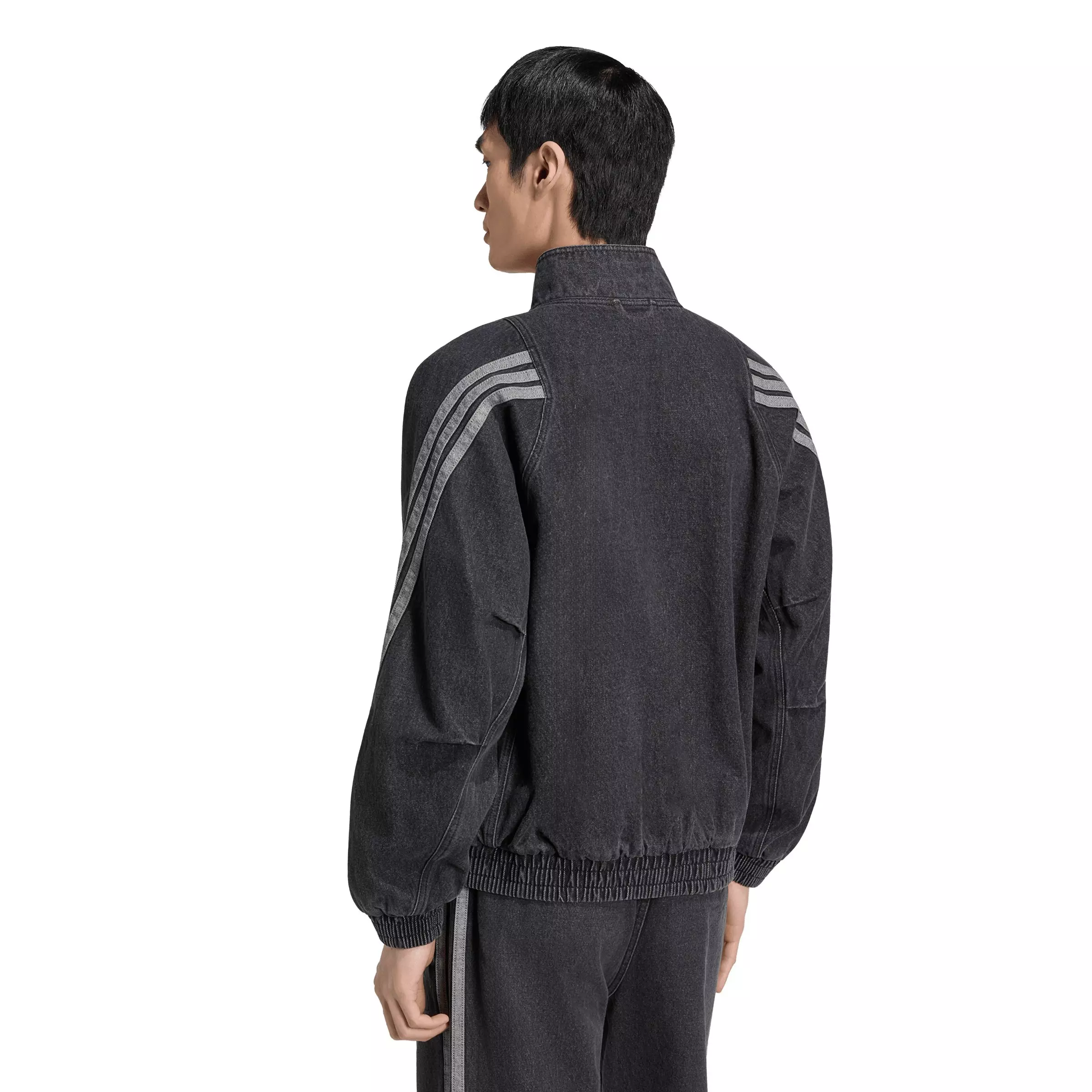 adidas Men's Stadium Loose Fit Dark Denim Track Jacket - Black - BLACK