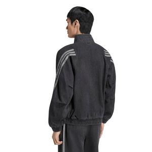 adidas Men's Stadium Loose Fit Dark Denim Track Jacket - Black - BLACK