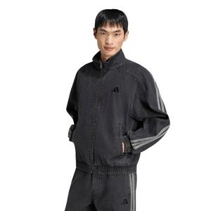 adidas Men's Stadium Loose Fit Dark Denim Track Jacket - Black - BLACK