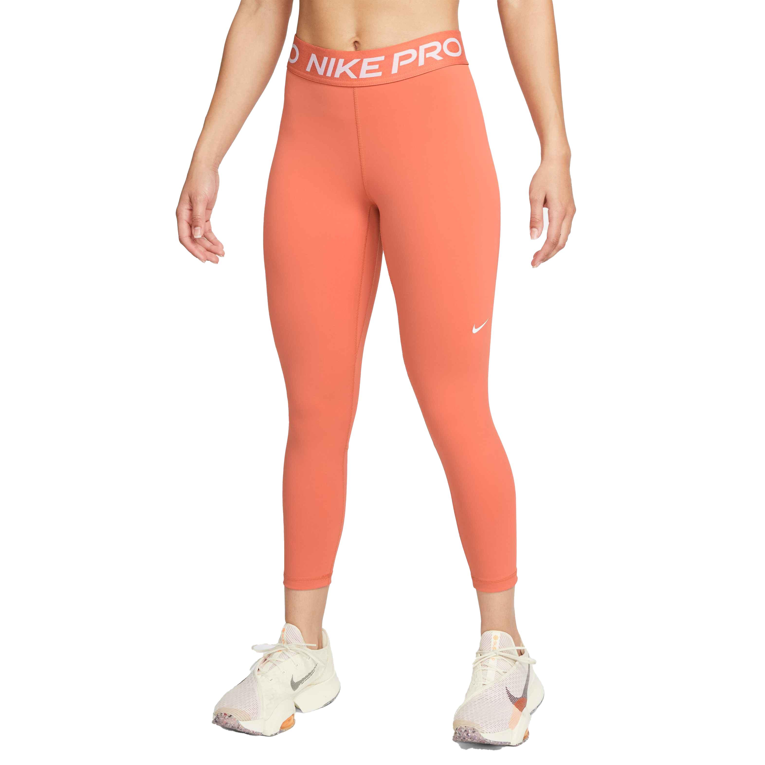 Nike Women's Pro 365 Tight Mid-Rise Crop Leggings - ORANGE Thumbnail View 1
