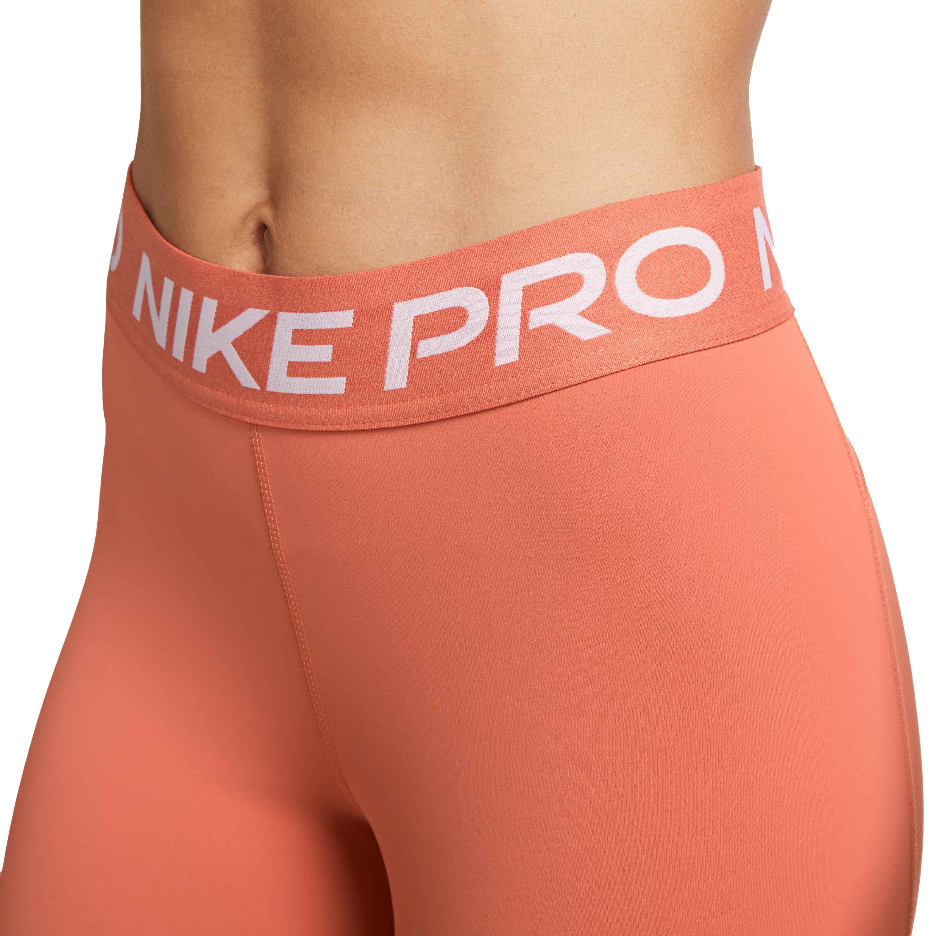 Nike Women's Pro 365 Tight Mid-Rise Crop Leggings - ORANGE Thumbnail View 3