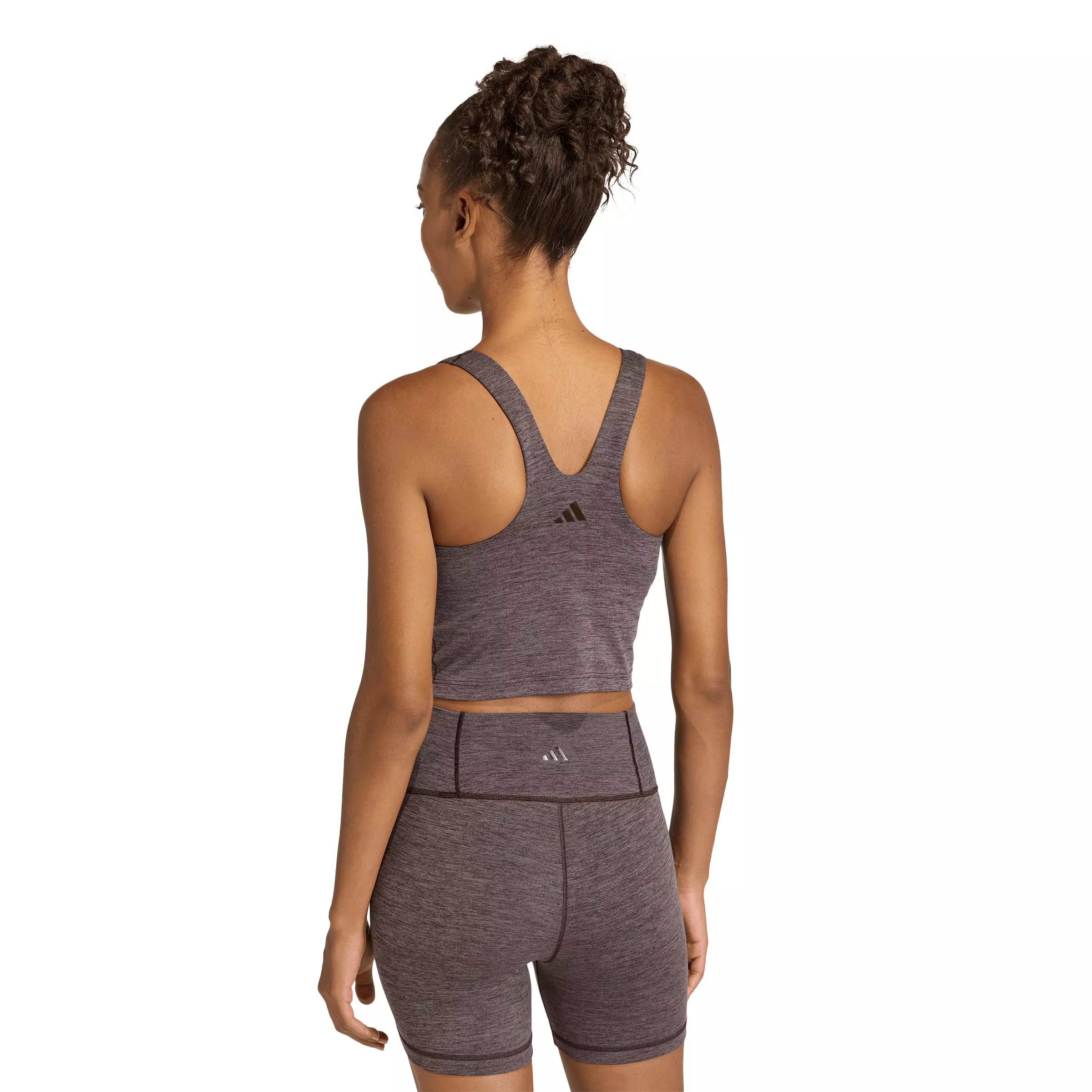 adidas Women's All Me Medium Support Bra Tank-Light Brown - LT BROWN