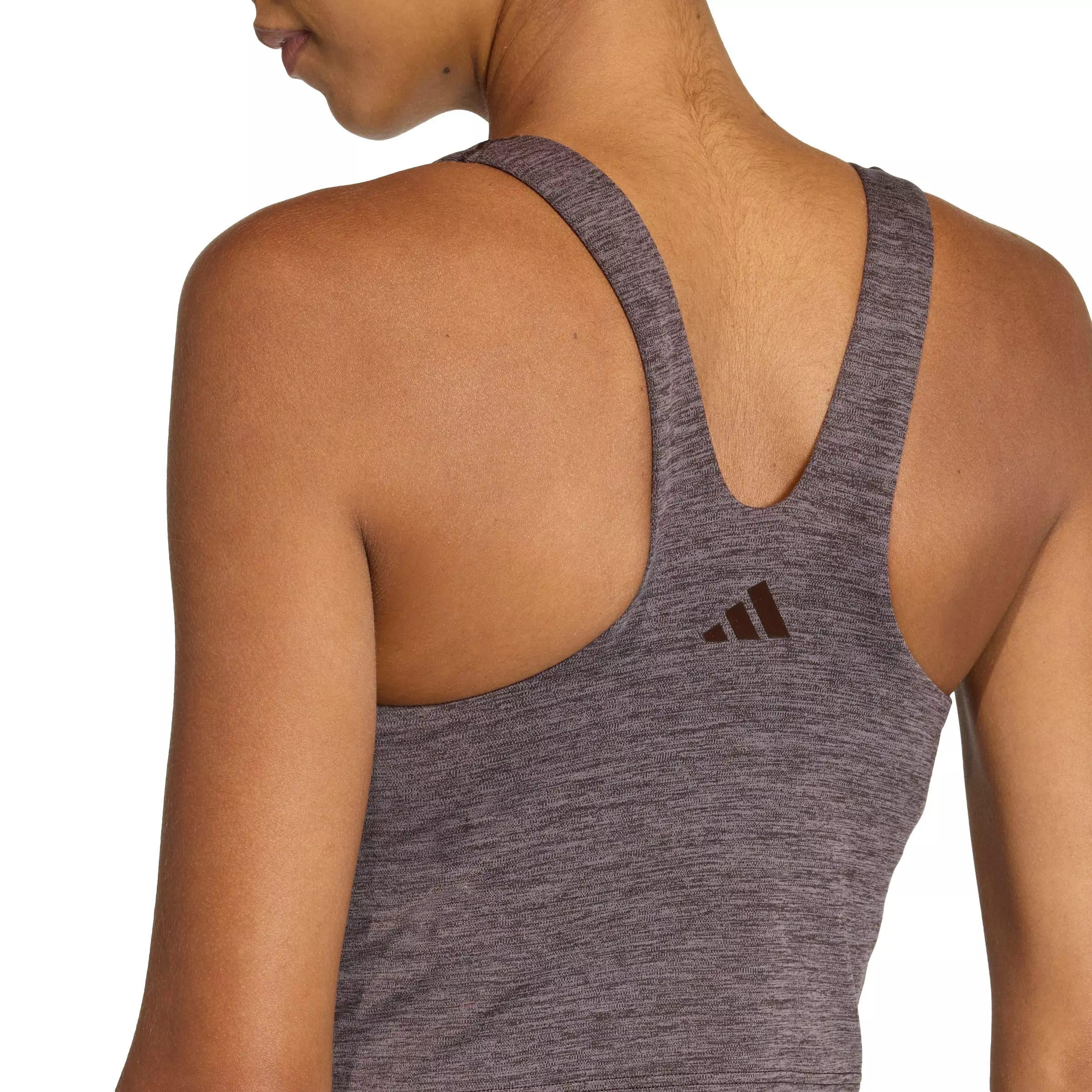 adidas Women's All Me Medium Support Bra Tank-Light Brown - LT BROWN