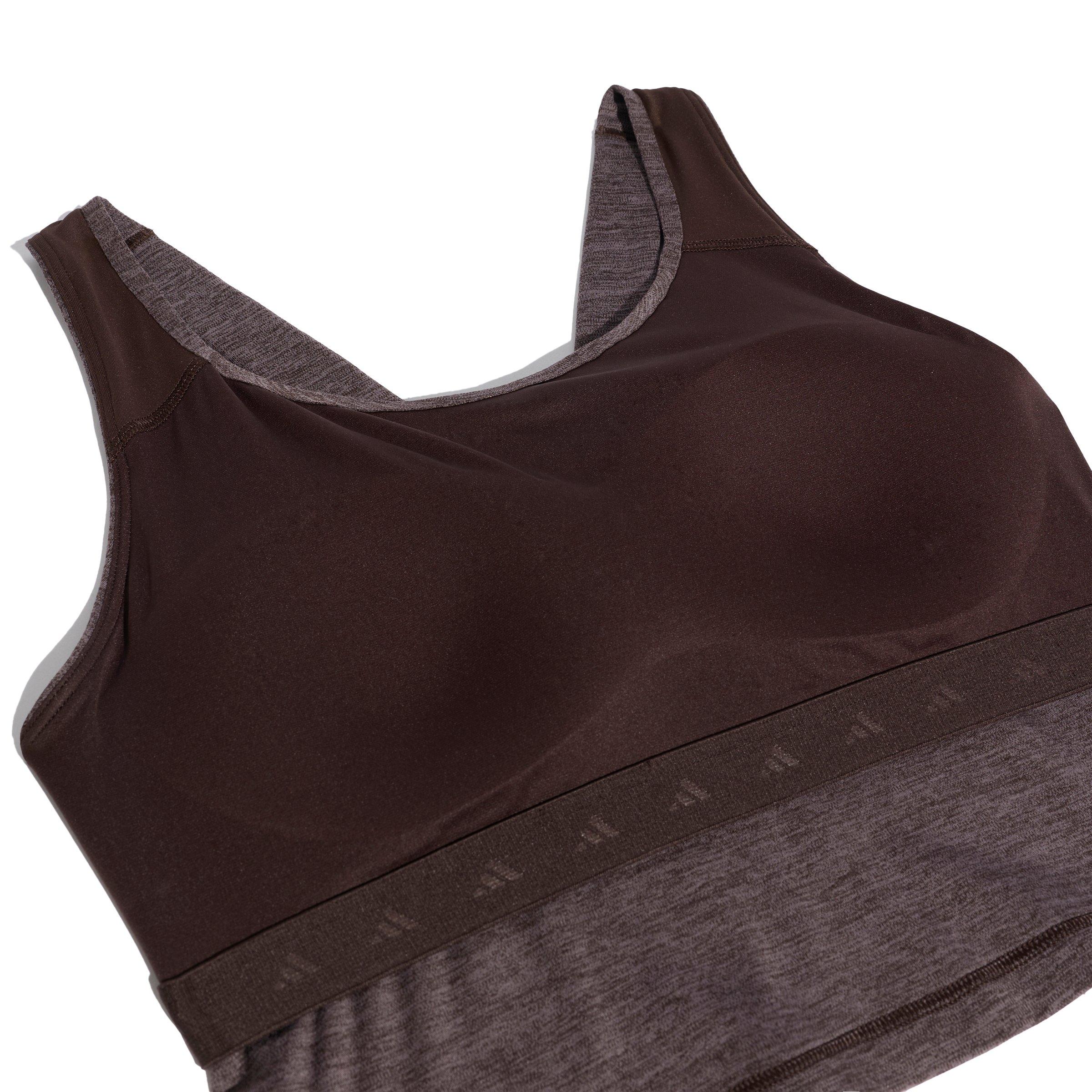 adidas Women's All Me Medium Support Bra Tank-Light Brown - LT BROWN Thumbnail View 5