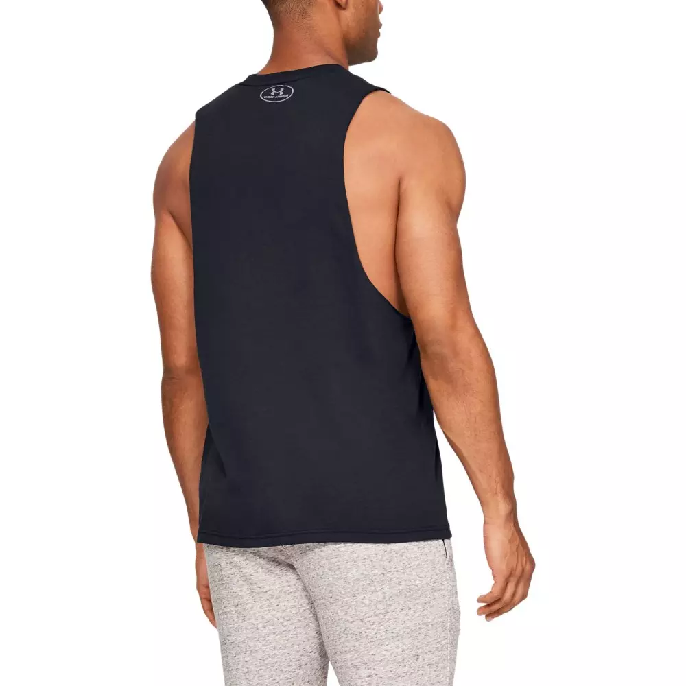 Under Armour Men's Sportstyle Left Chest Cut-Off T-Shirt - BLACK