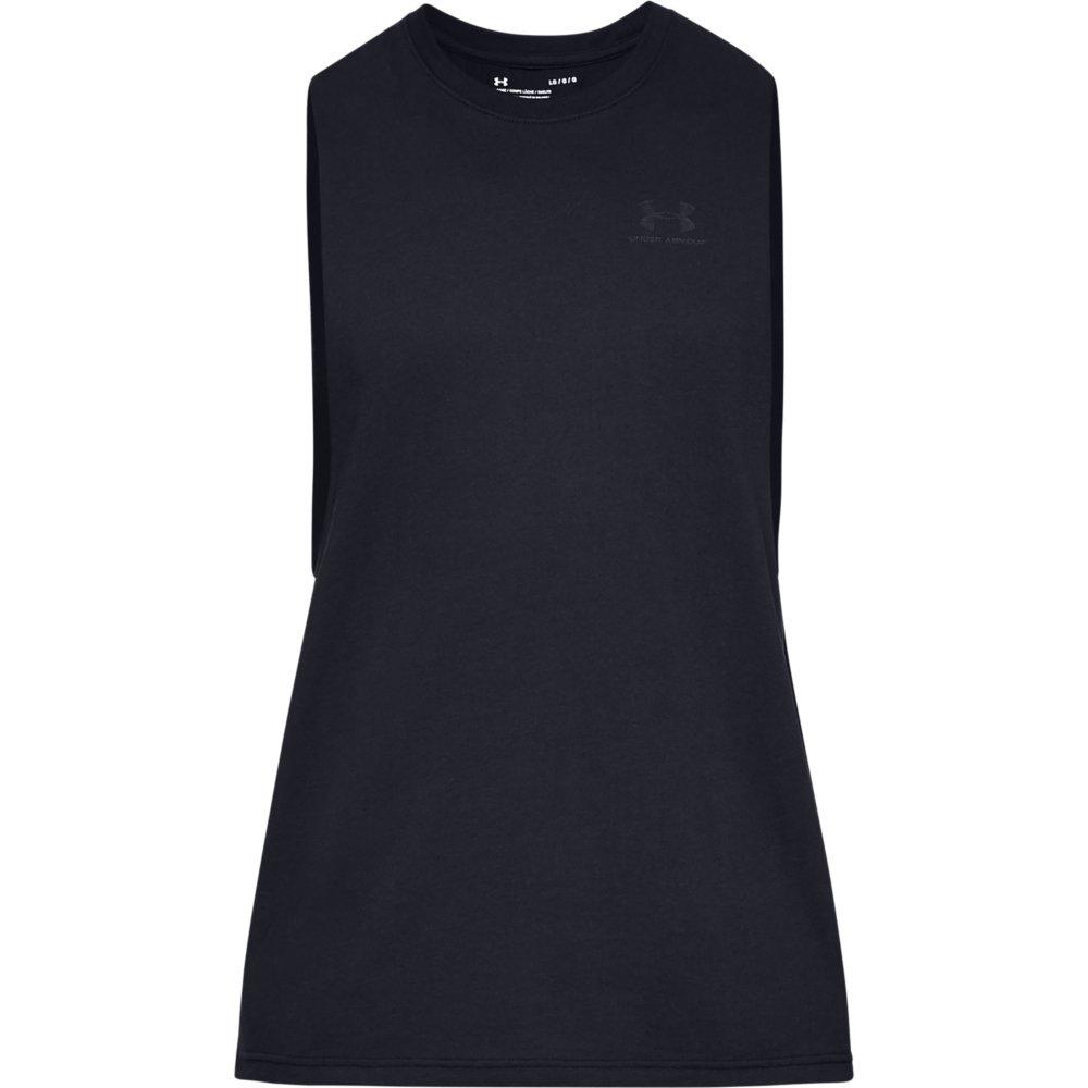 Under Armour Men's Sportstyle Left Chest Cut-Off T-Shirt - BLACK Thumbnail View 3