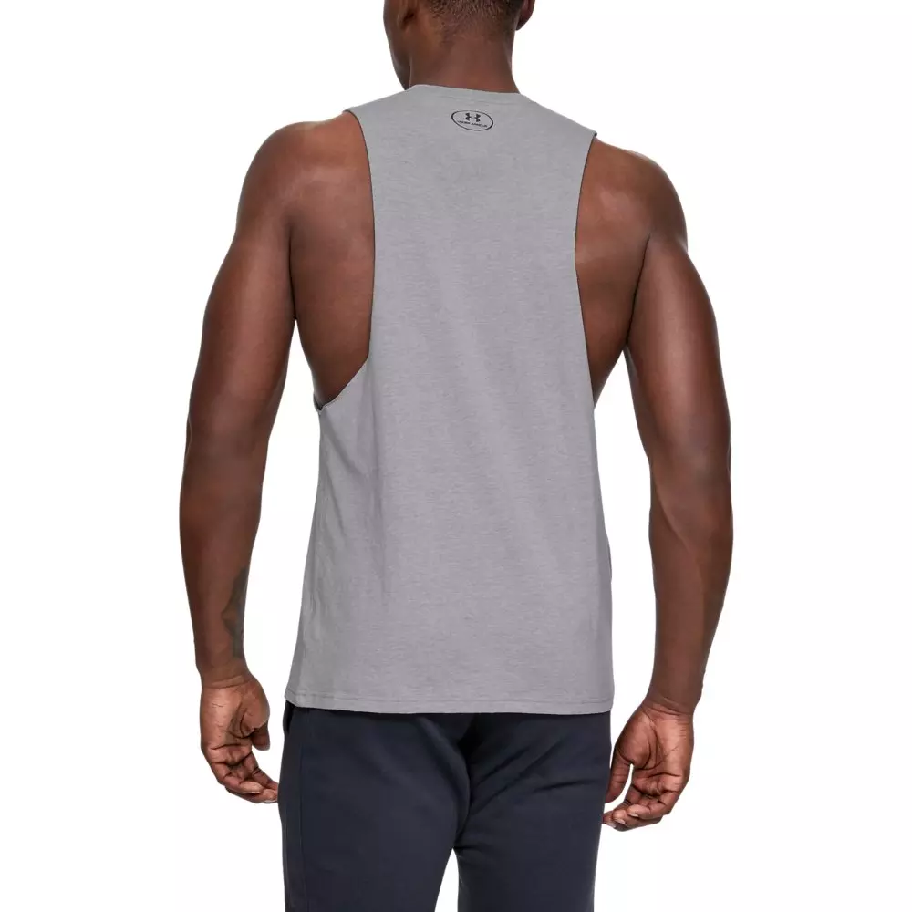 Under Armour Men's Sportstyle Left Chest Cut-Off T-Shirt - STEEL