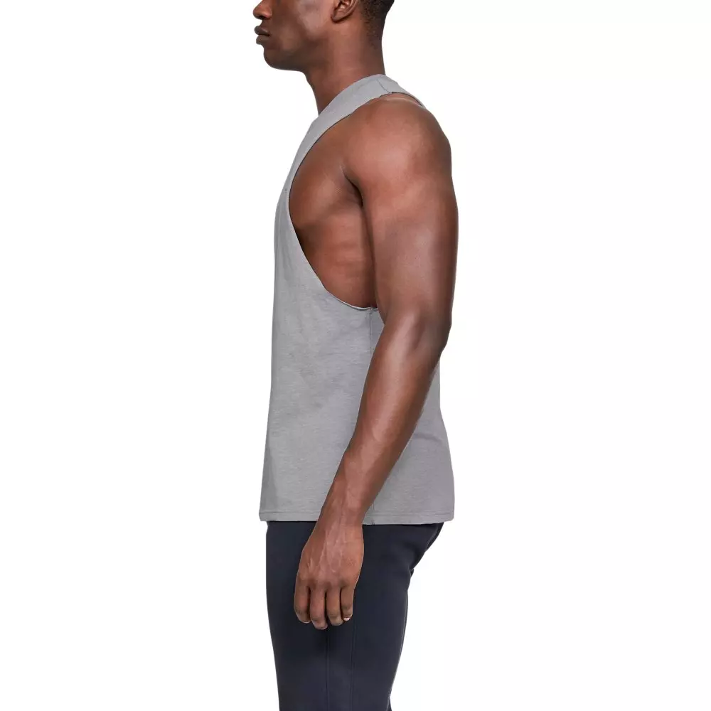 Under Armour Men's Sportstyle Left Chest Cut-Off T-Shirt - STEEL