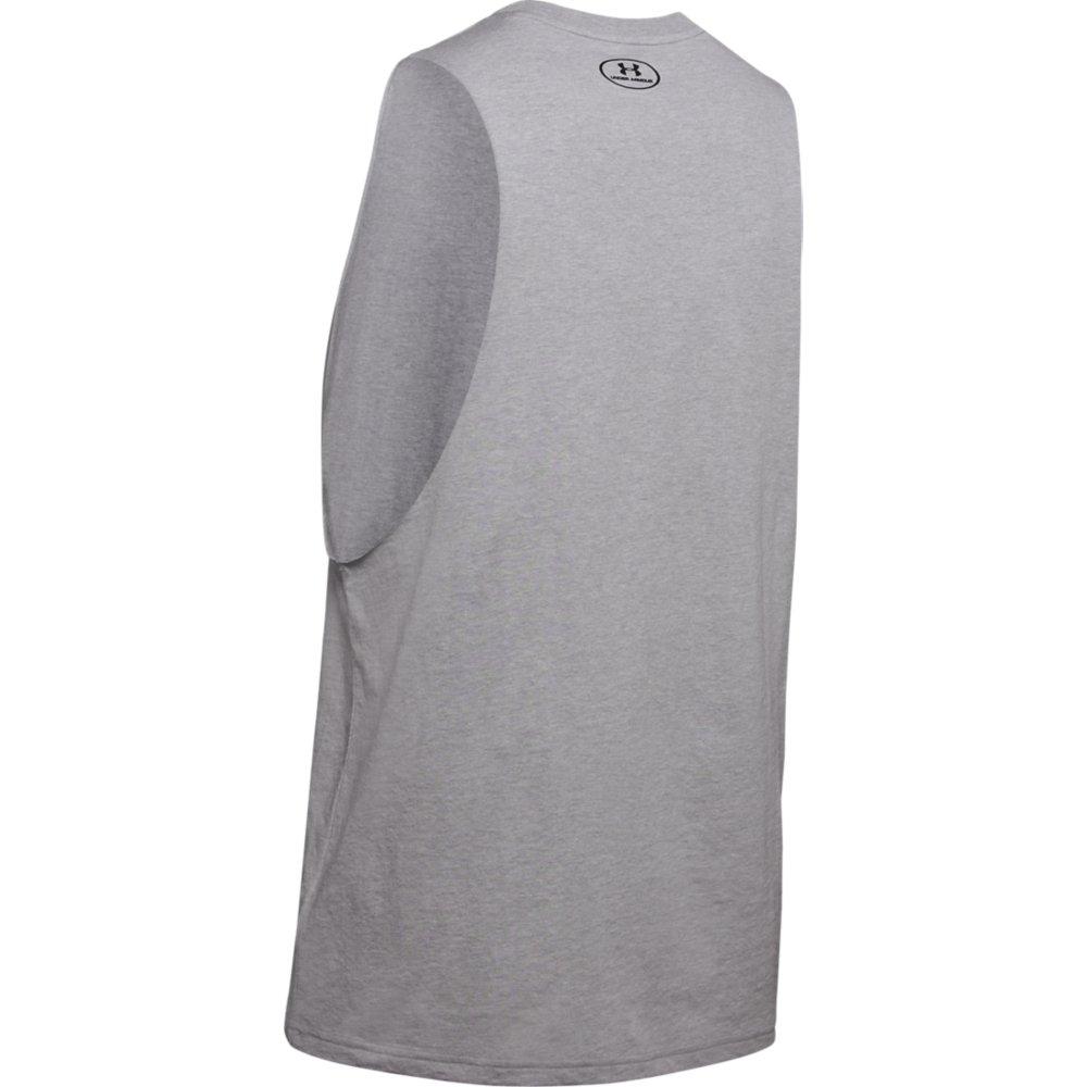 Under Armour Men's Sportstyle Left Chest Cut-Off T-Shirt - STEEL Thumbnail View 5