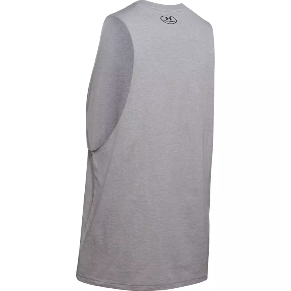 Under Armour Men's Sportstyle Left Chest Cut-Off T-Shirt - STEEL