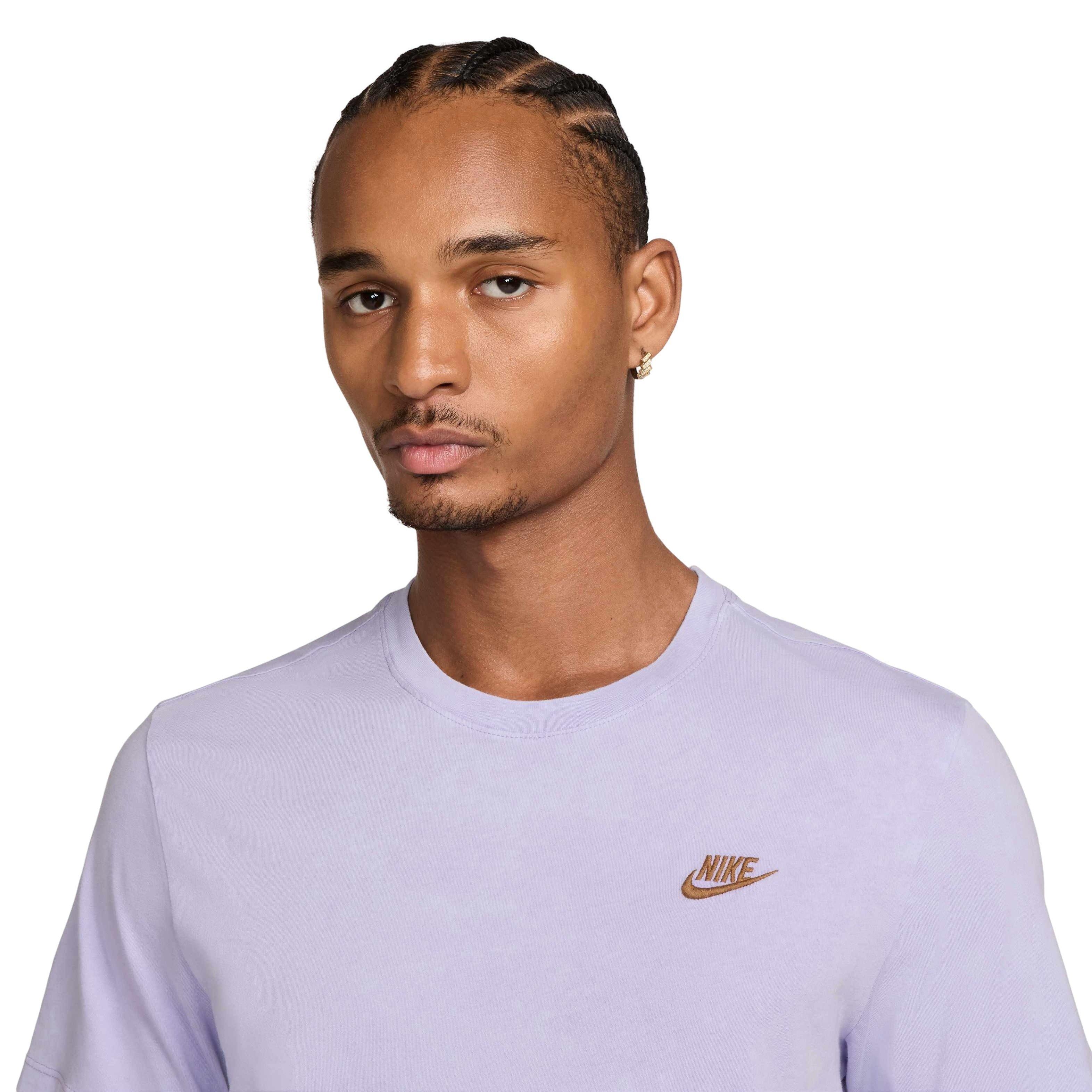 Nike Men's Sportswear Club SSNL Wash Tee-Purple - PURPLE Thumbnail View 3