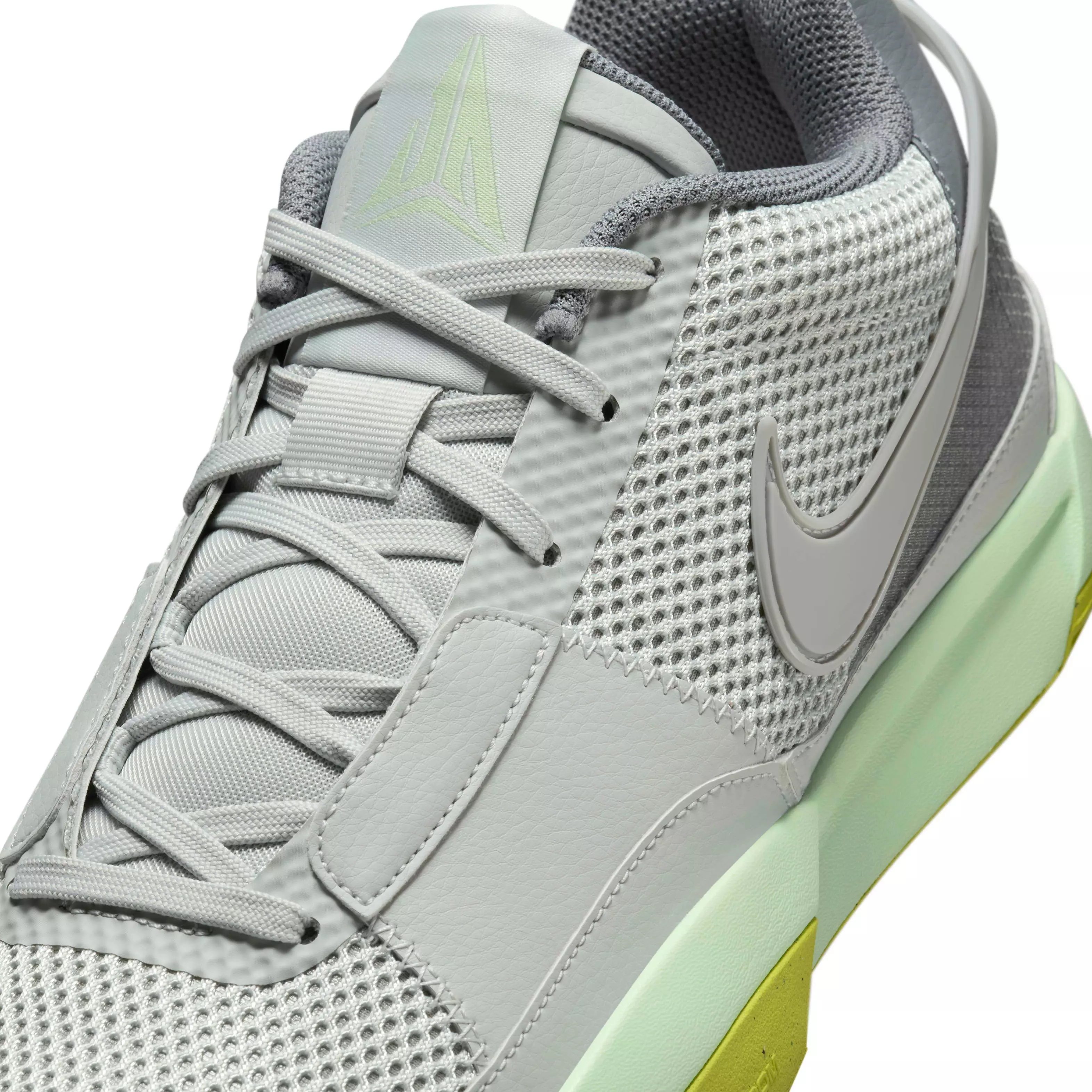 Nike Ja 1 "Light Silver/Cyber/Cool Grey/Granite" Grade School Boys' Basketball Shoe - LT SILVER/CYBER/GREY/GRANITE