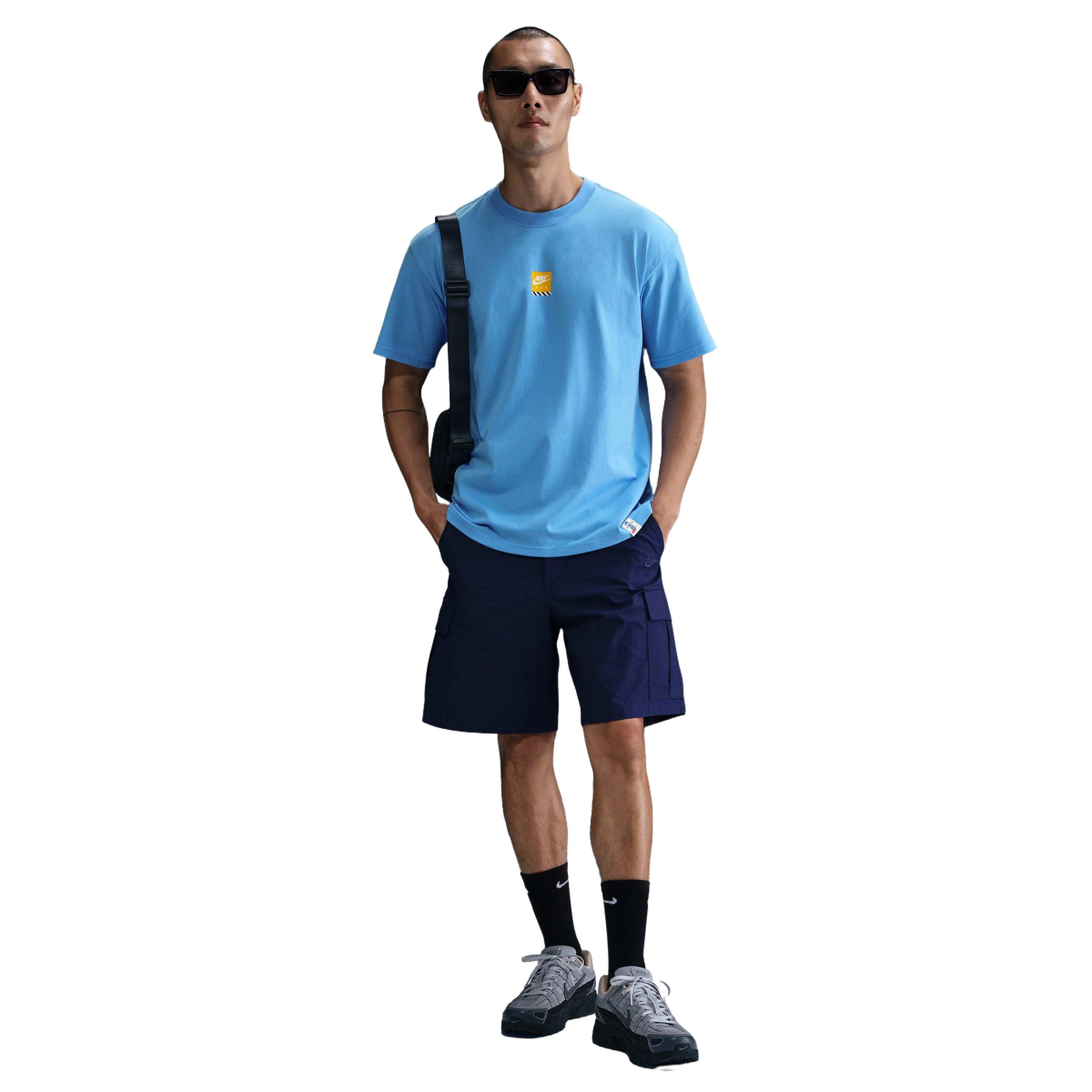 Nike Men's Sportswear Premium Sole Food OC M90 Tee - BLUE Thumbnail View 4