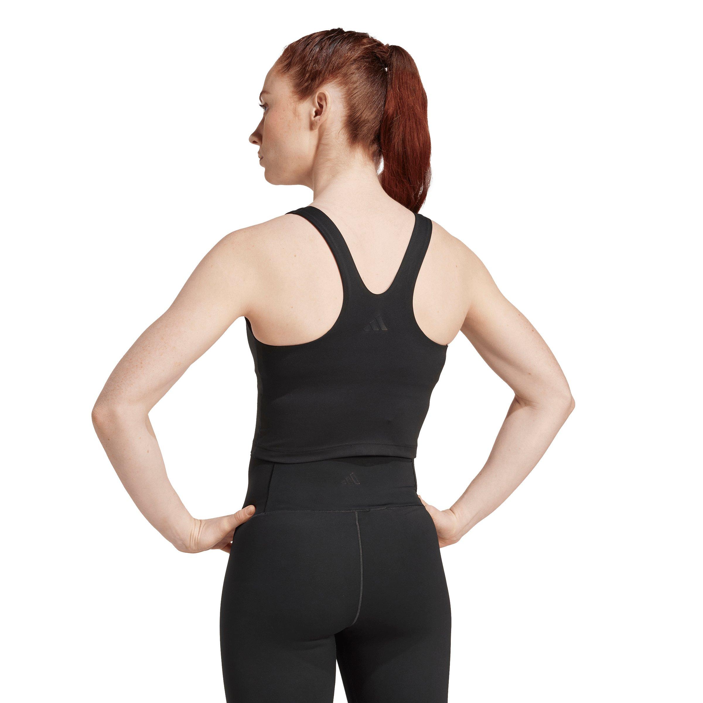 adidas Women's All Me Medium Support Bra Tank Top - Black - BLACK Thumbnail View 2