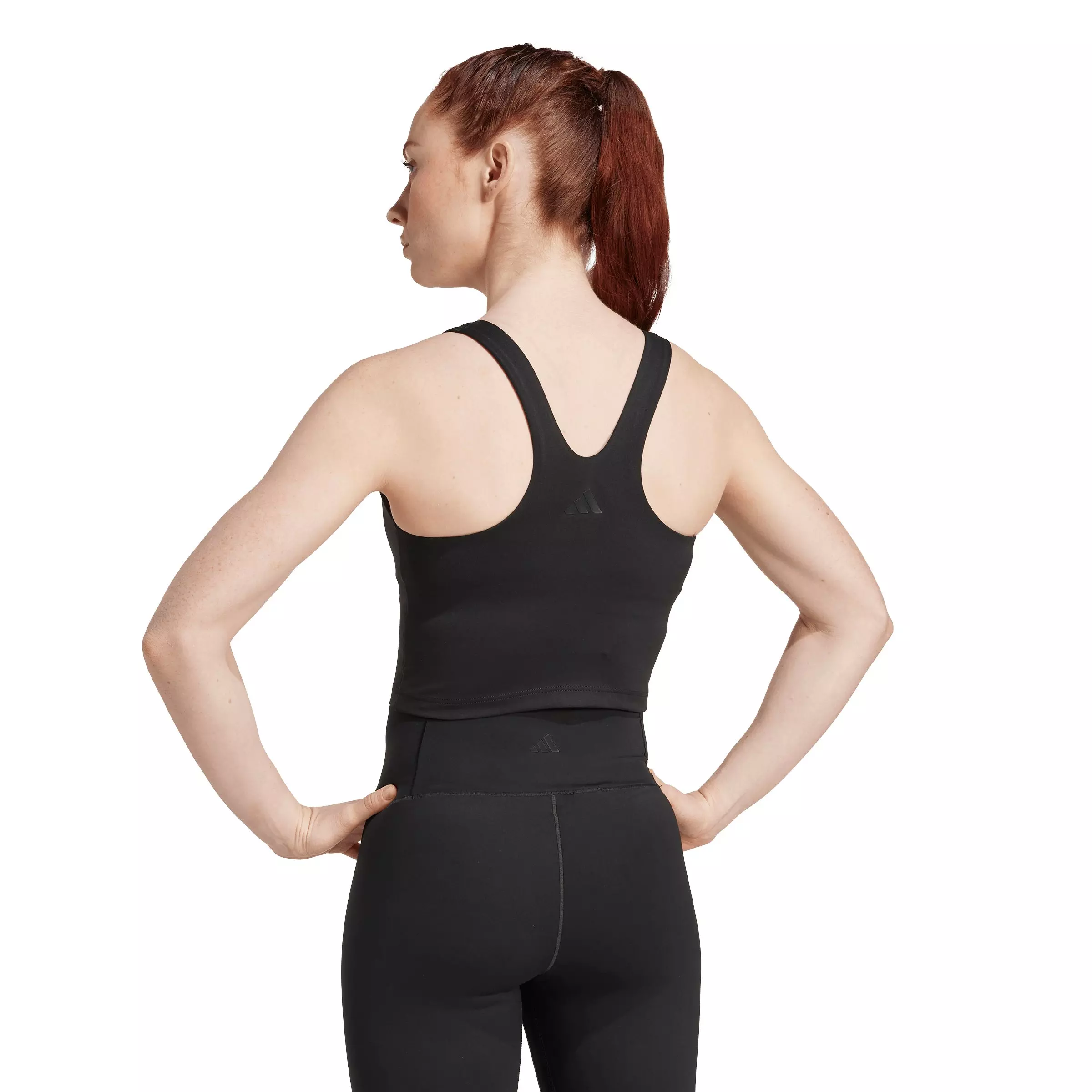 adidas Women's All Me Medium Support Bra Tank Top - Black - BLACK