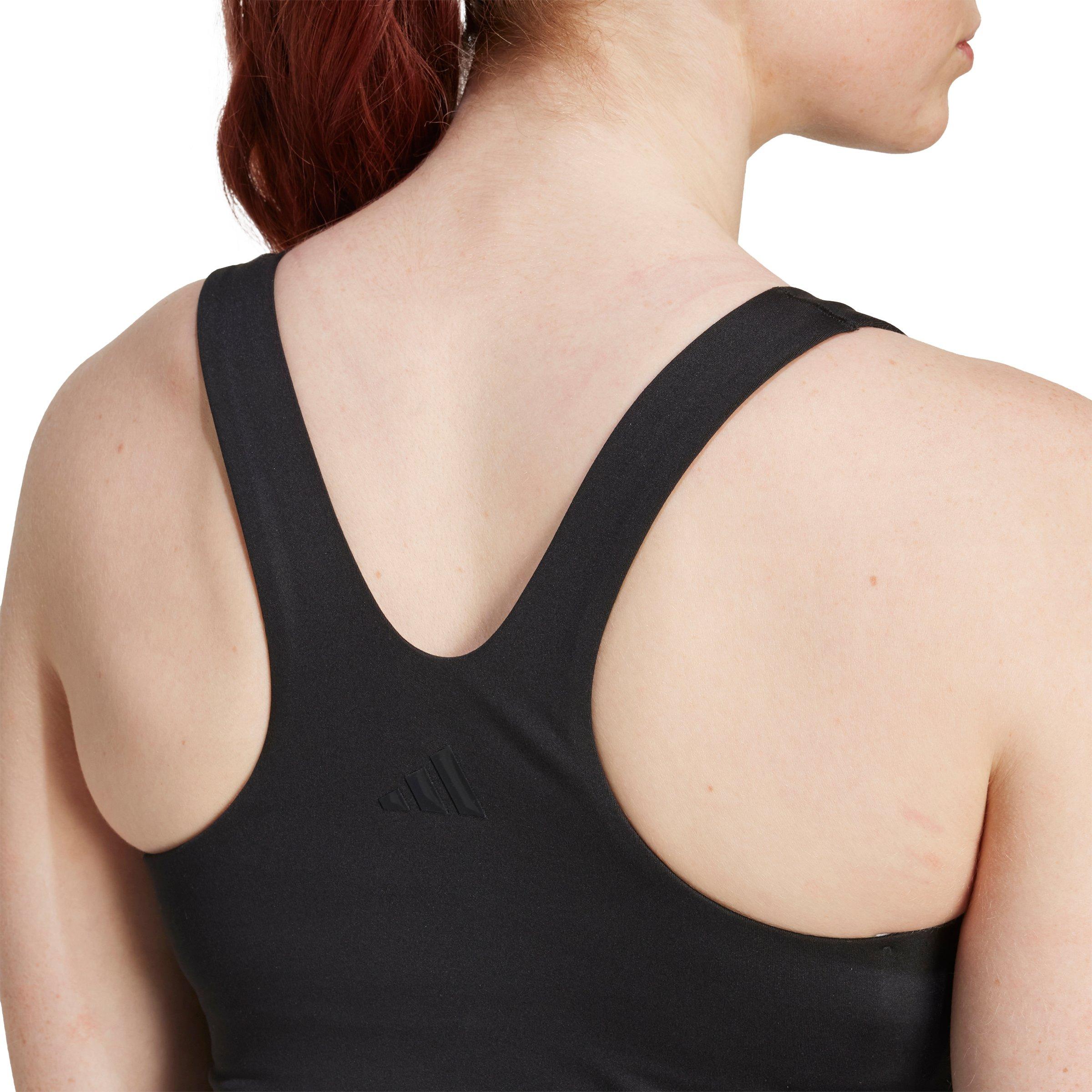 adidas Women's All Me Medium Support Bra Tank Top - Black - BLACK Thumbnail View 3