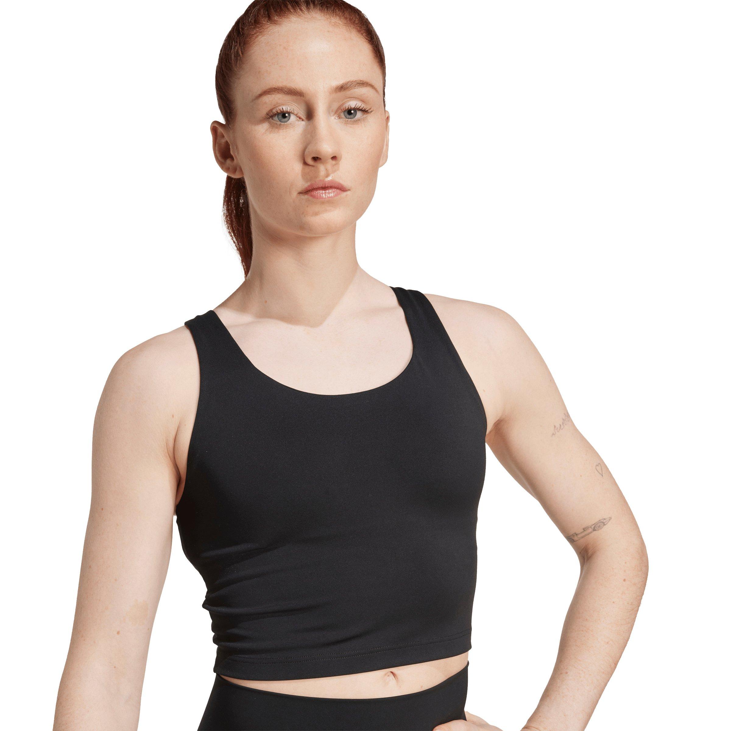 adidas Women's All Me Medium Support Bra Tank Top - Black - BLACK Thumbnail View 4
