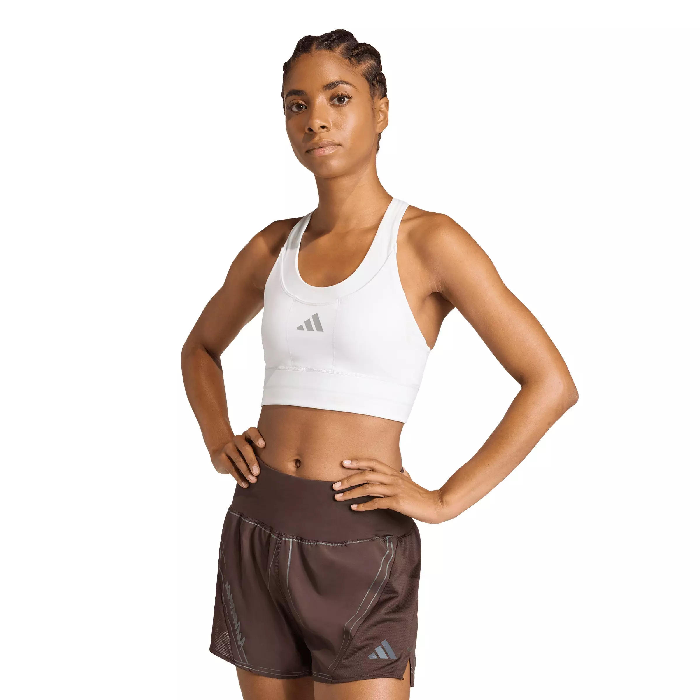 adidas Women's adi365 Running Pocket Medium Support Bra - White - WHITE